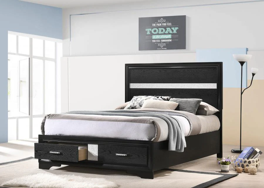 Miranda 51-inch Wood Storage Panel Bed - Image 6