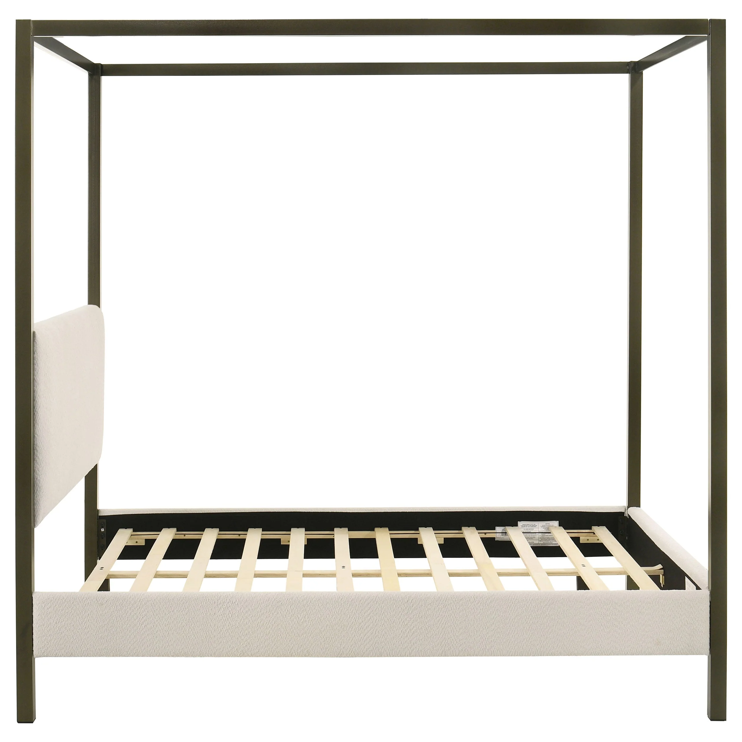 Monroe Upholstered Canopy Bed Vanilla - Image 13