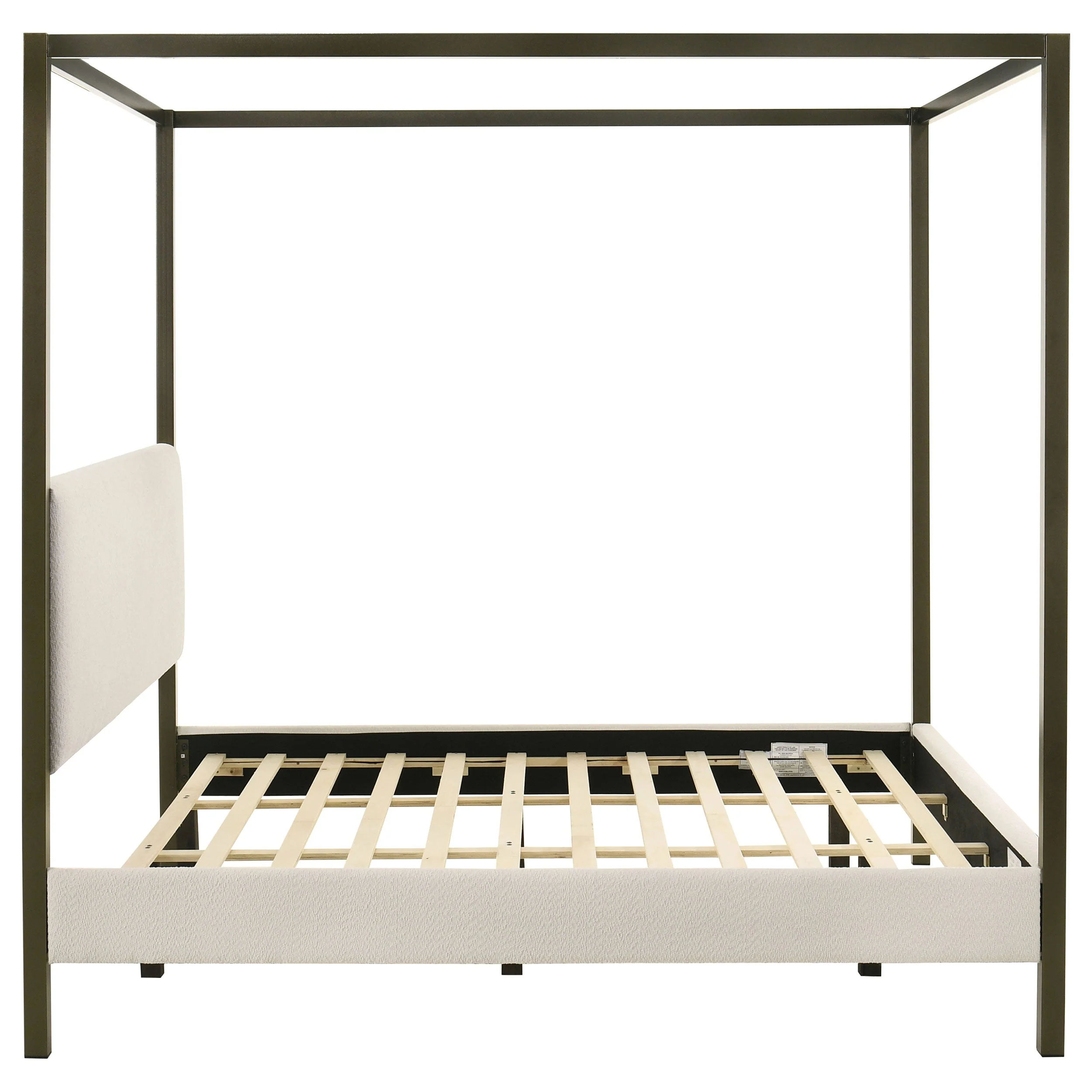 Monroe Upholstered Canopy Bed Vanilla - Image 14
