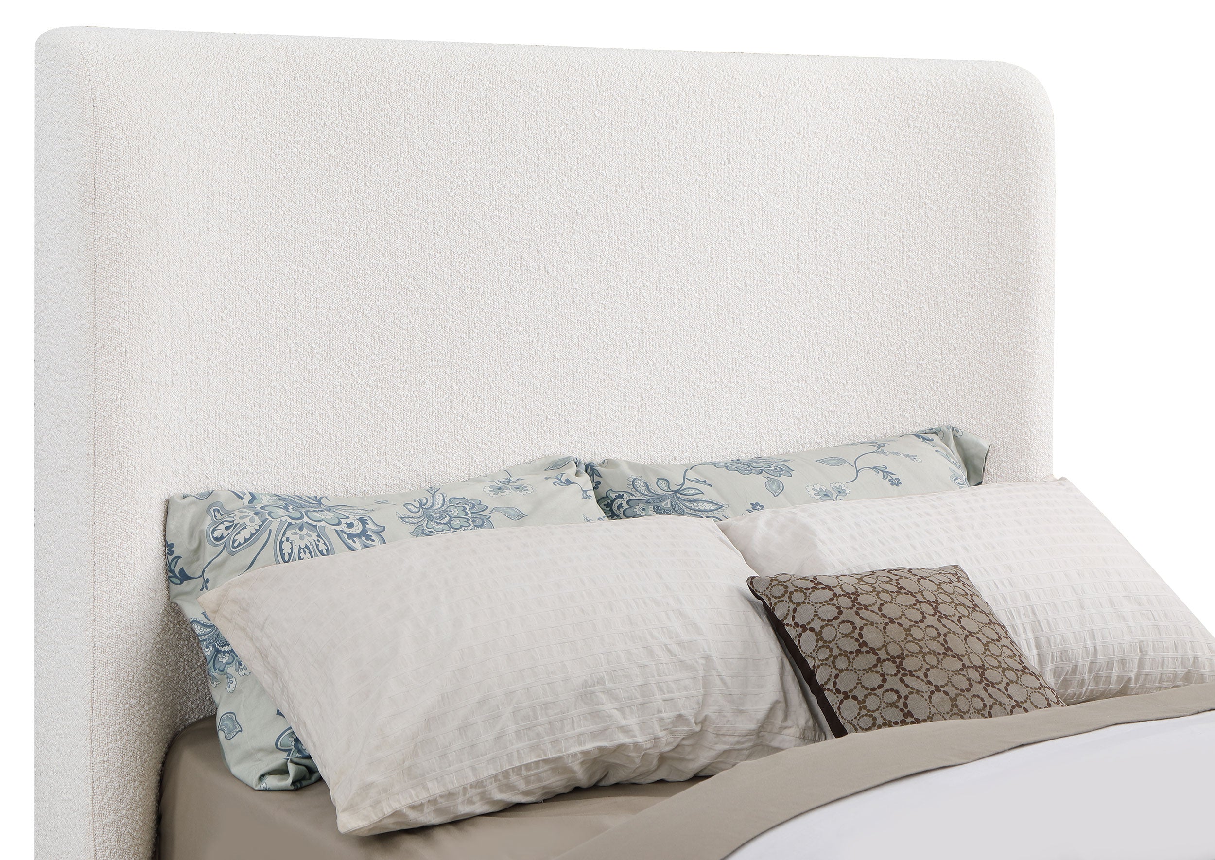 Nala Upholstered Sleigh Bed Cream - Image 11