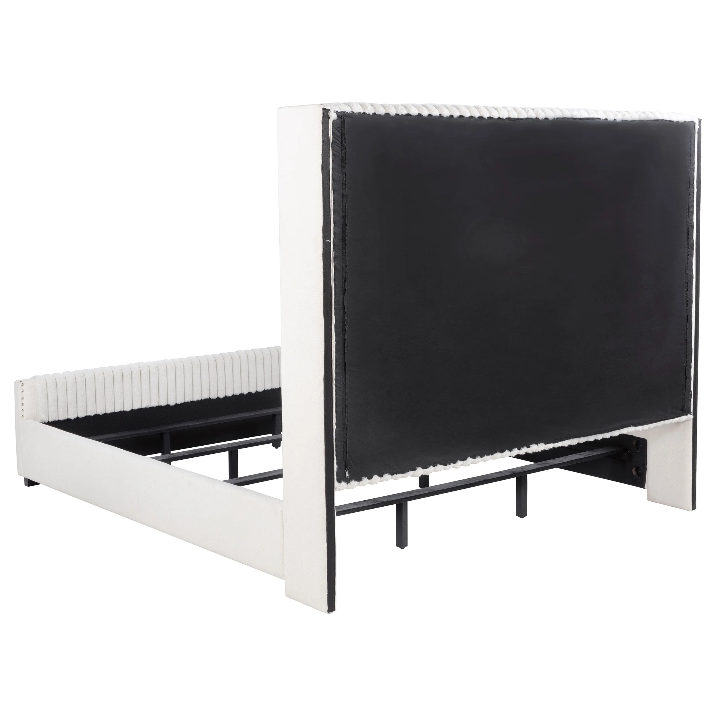 Natasha 65-inch Upholstered Wingback Bed Cream - Image 17