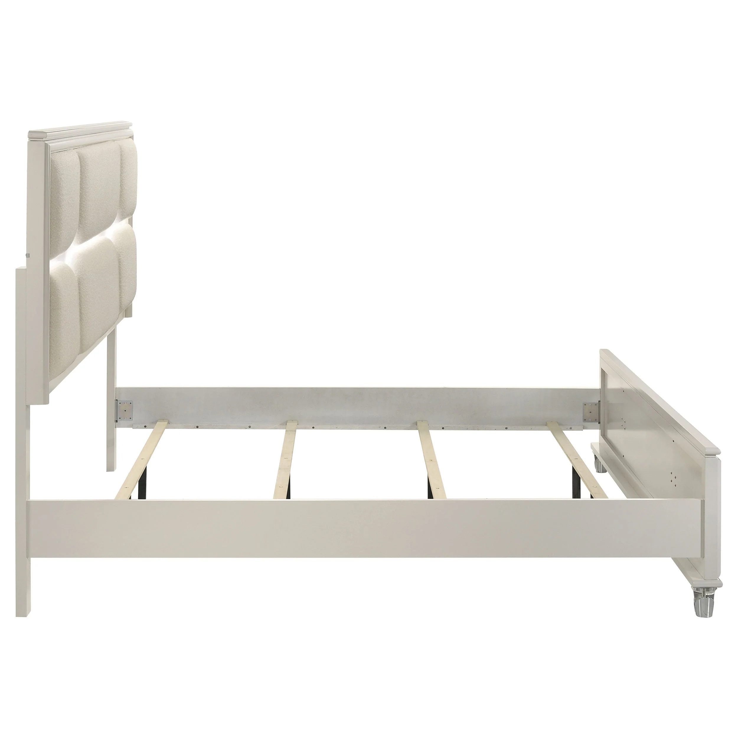 Olivia Panel Bed LED Headboard Pearl - Image 14