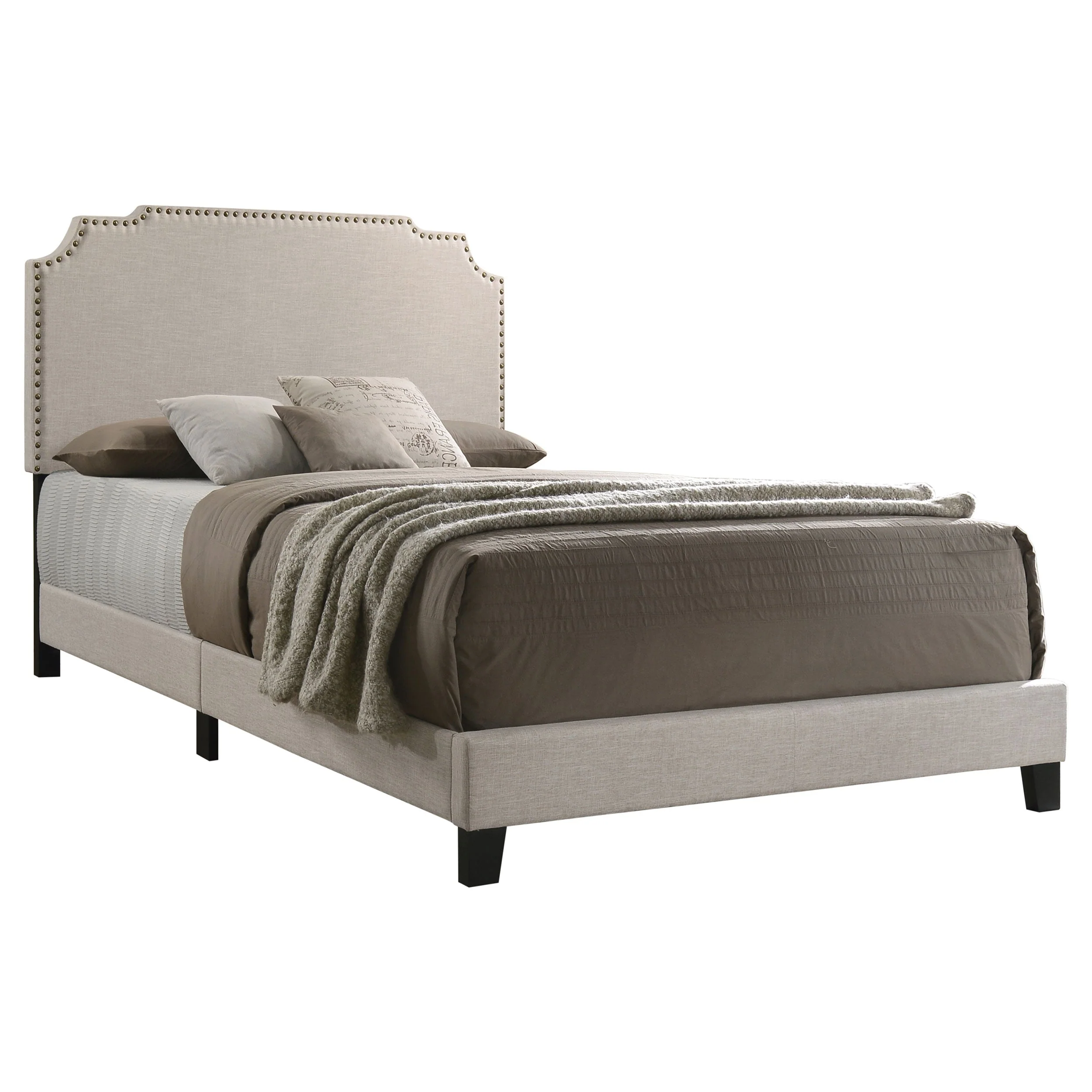 Tamarac Upholstered Panel Bed Beige - Image 11