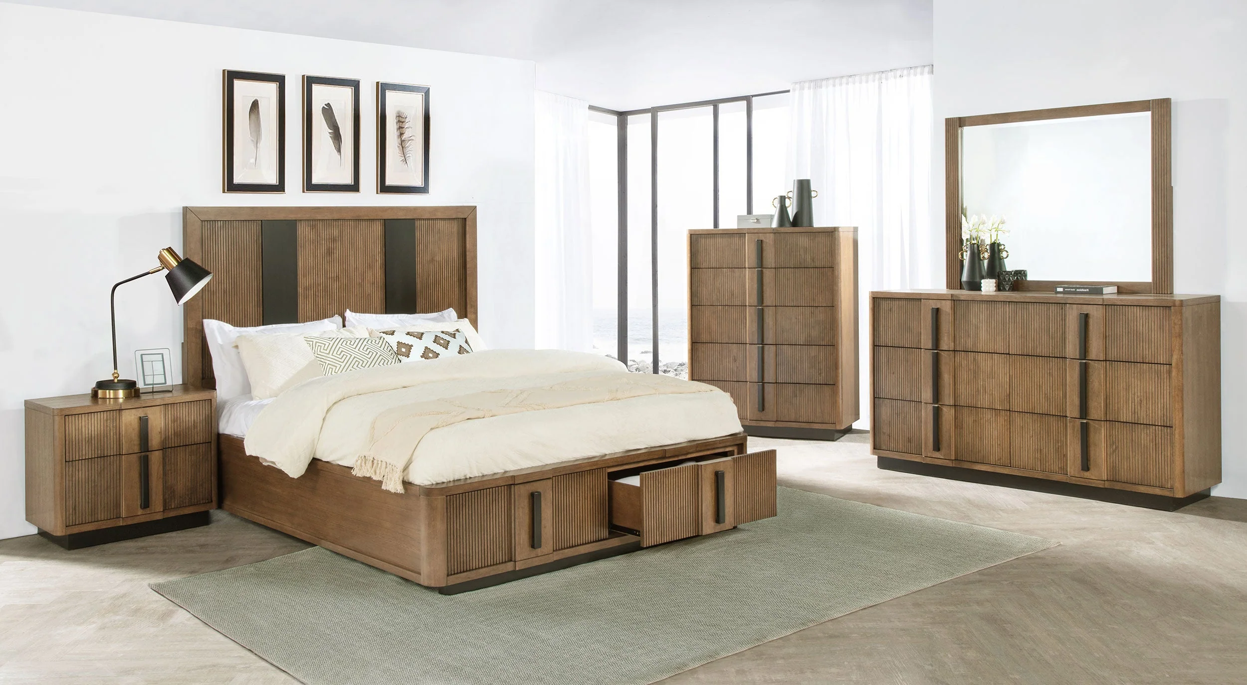 Terrace 2-drawer Storage Bed Ash Brown - Image 25