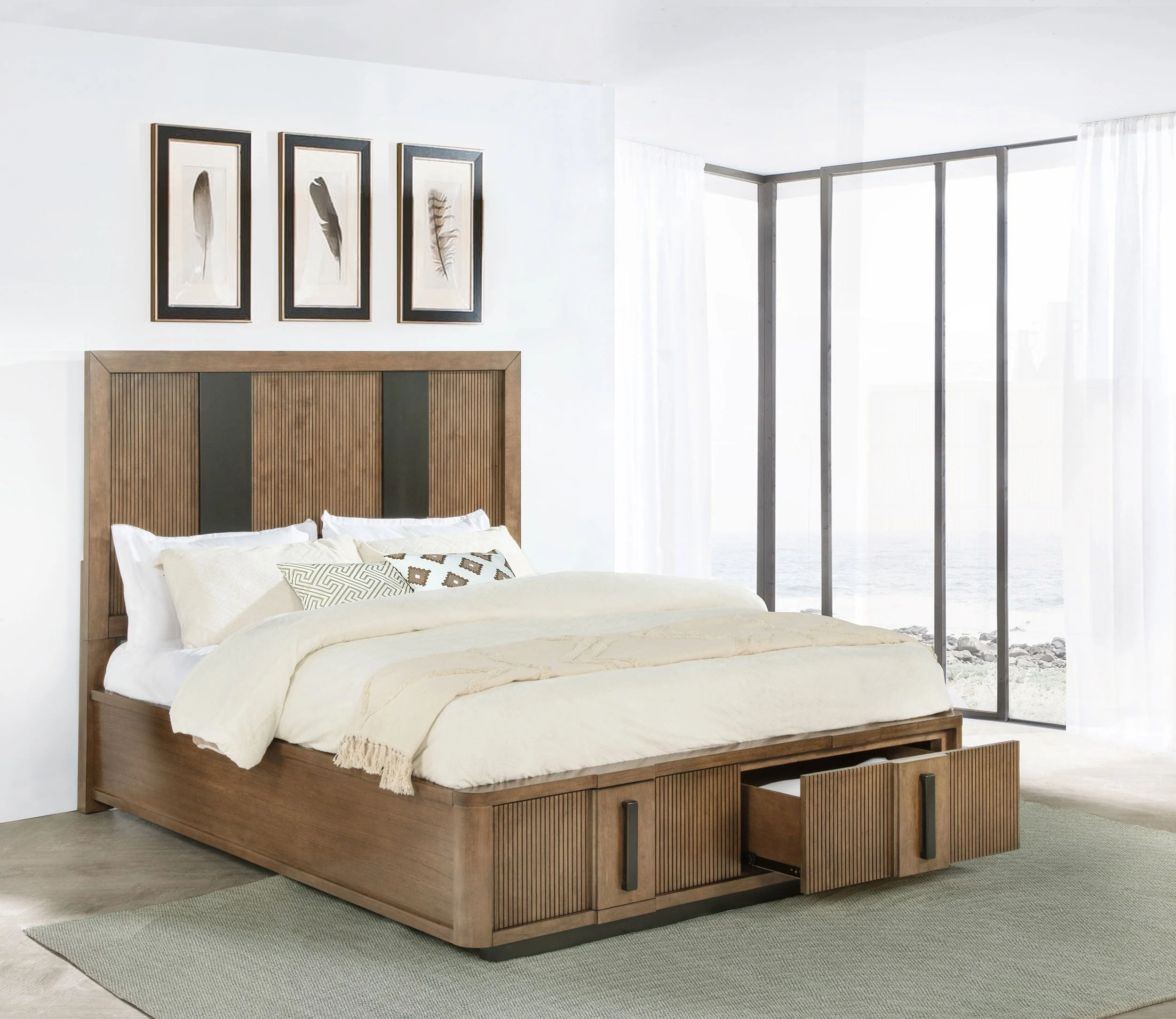 Terrace 2-drawer Storage Bed Ash Brown - Image 8
