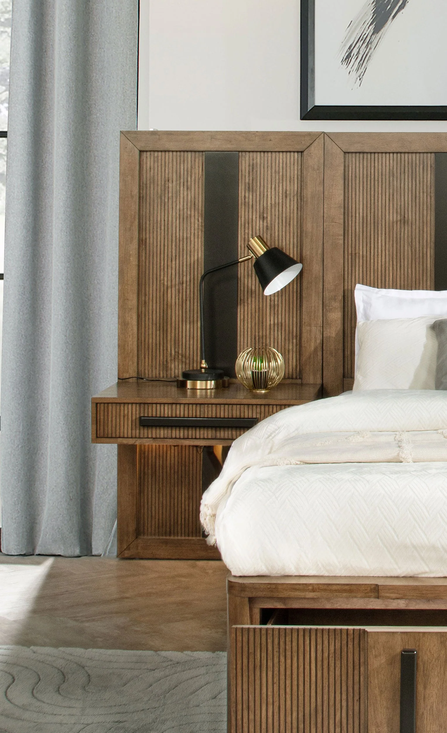 Terrace Wall Panel Storage Bed Ash Brown - Image 18