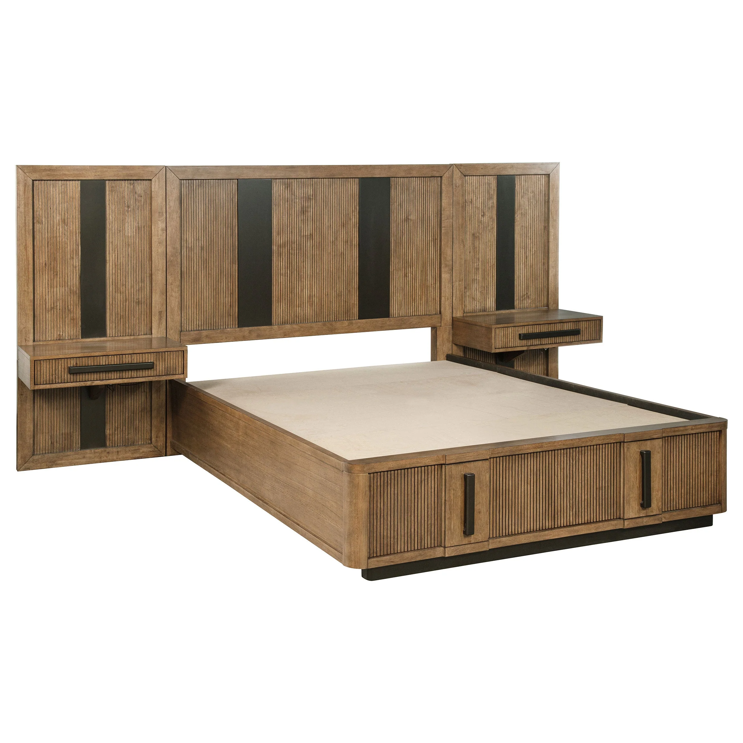 Terrace Wall Panel Storage Bed Ash Brown - Image 6