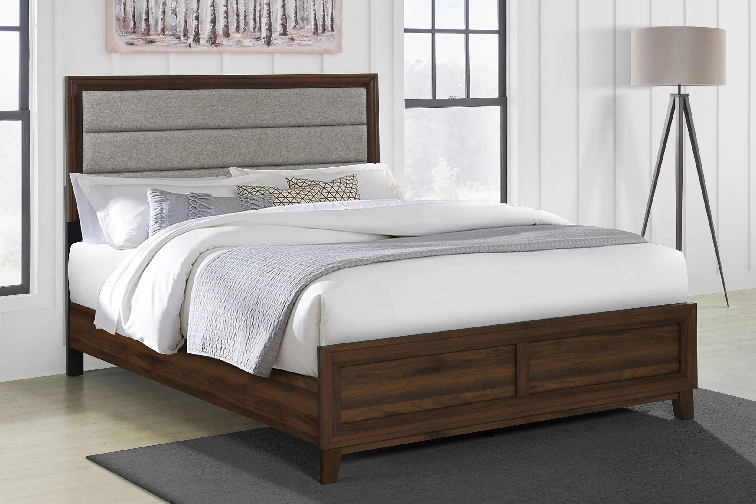 Welsley 50-inch Upholstered Bed Walnut - Image 7