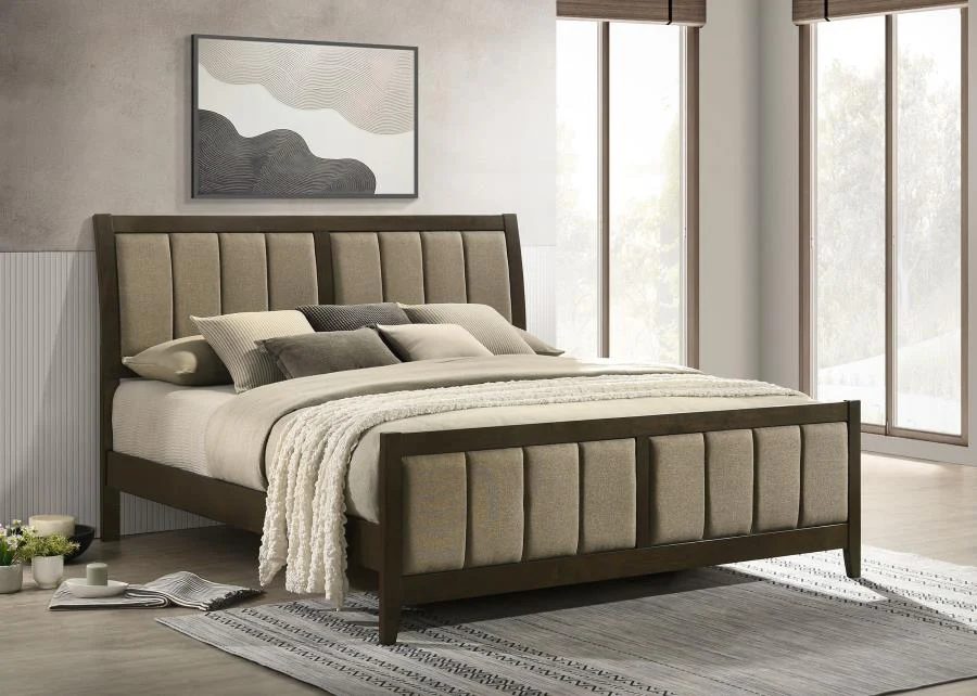 Wilkes 51-inch Upholstered Bed Dark Cocoa - Image 2