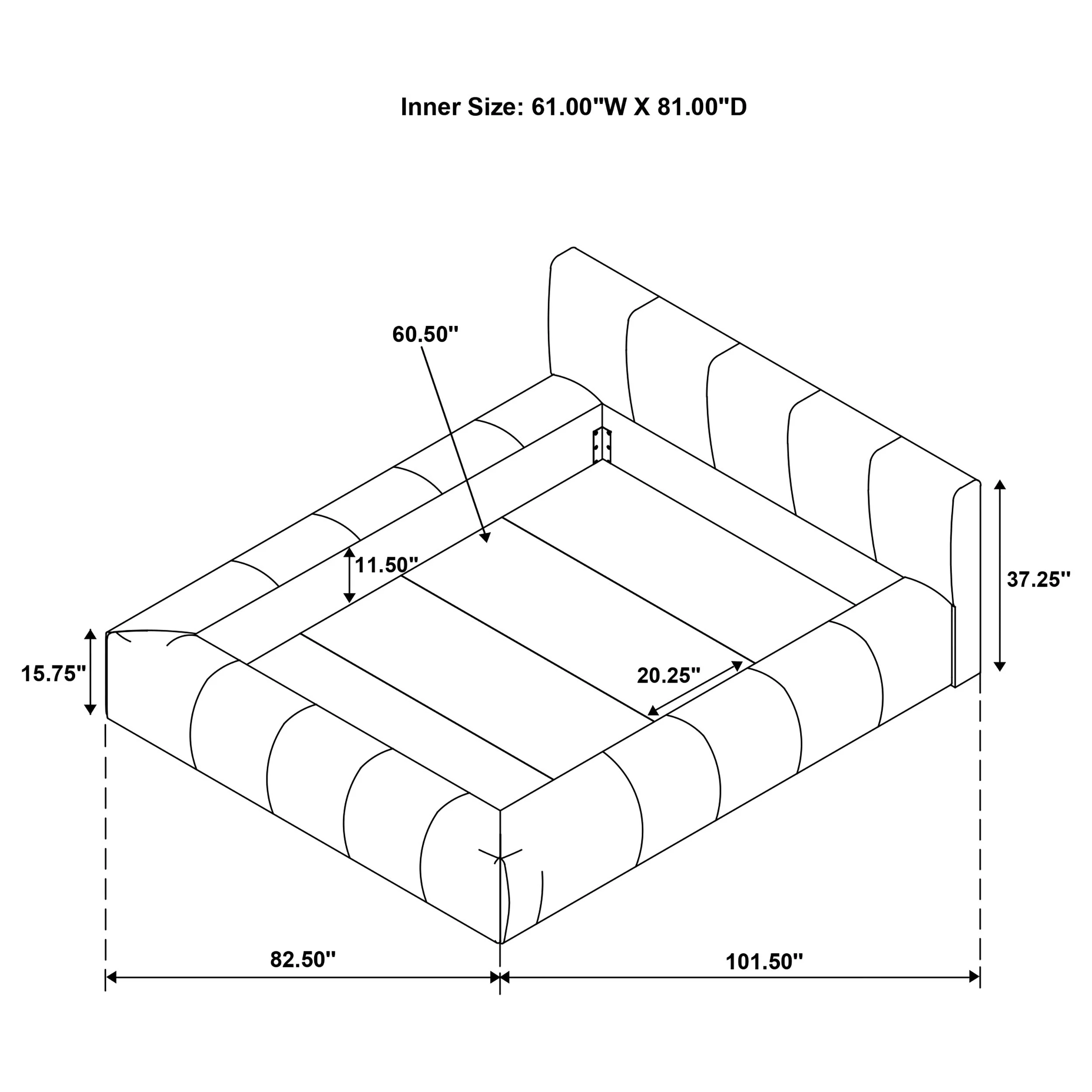 Wilshire Upholstered Platform Bed Grey - Image 22