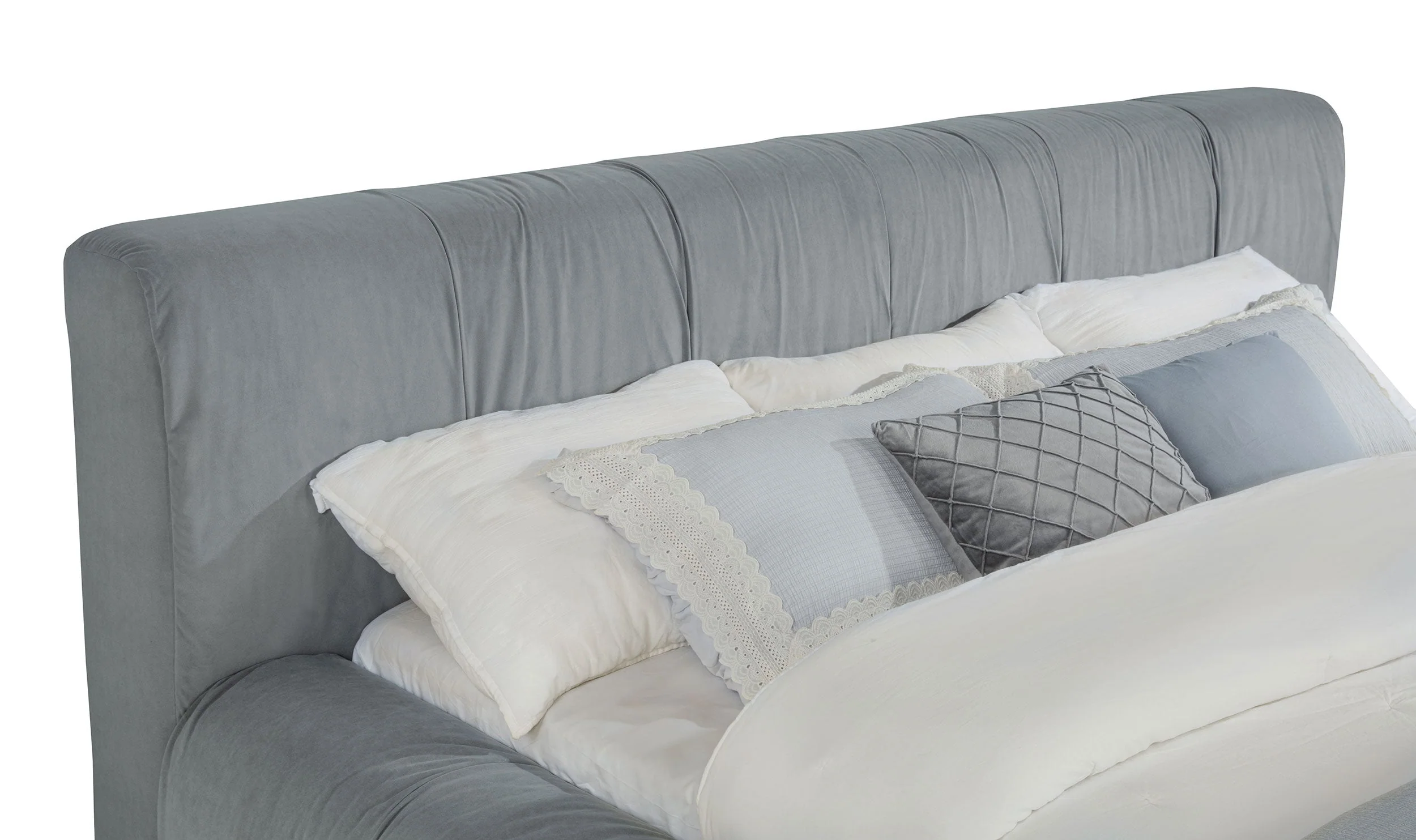 Wilshire Upholstered Platform Bed Grey - Image 24