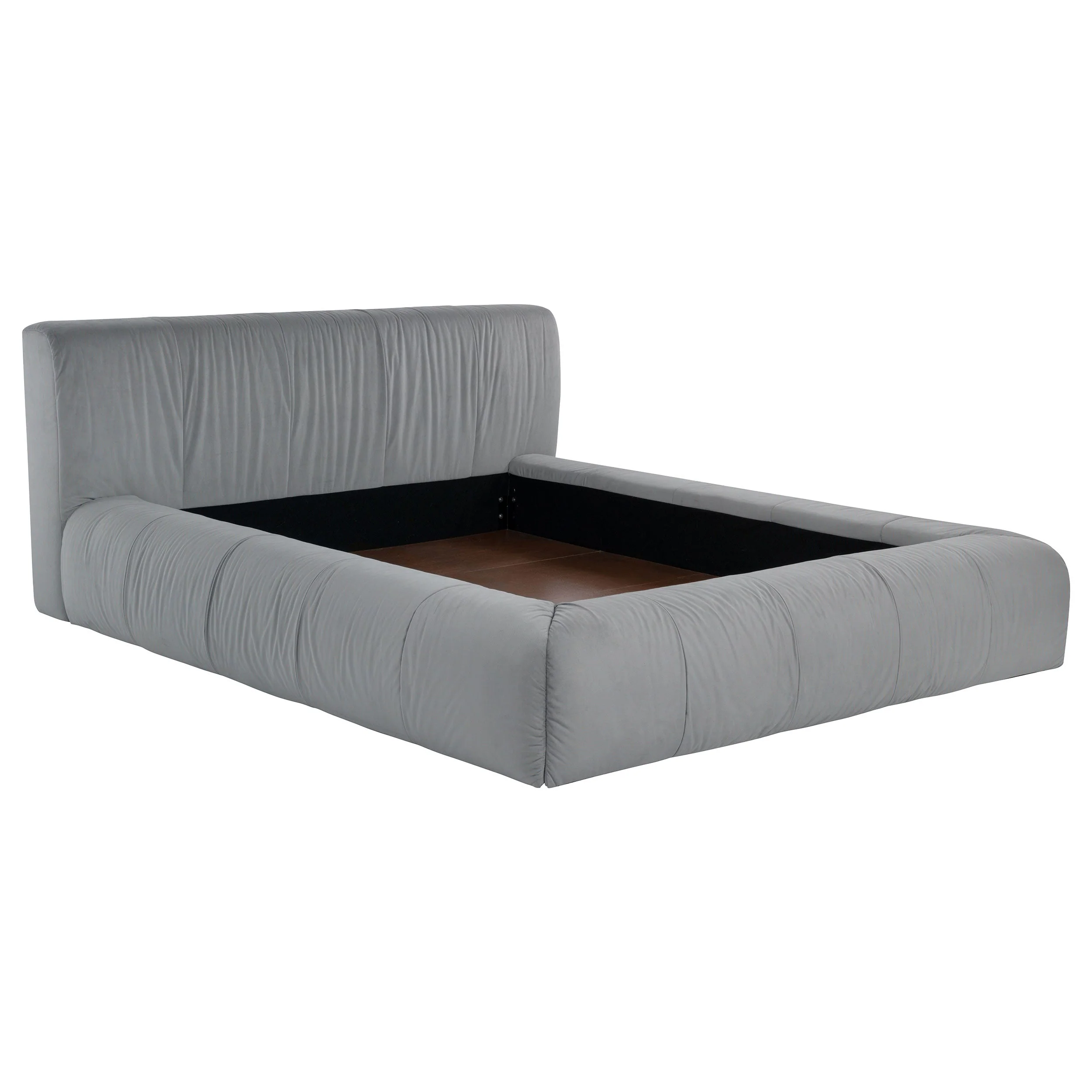 Wilshire Upholstered Platform Bed Grey - Image 4