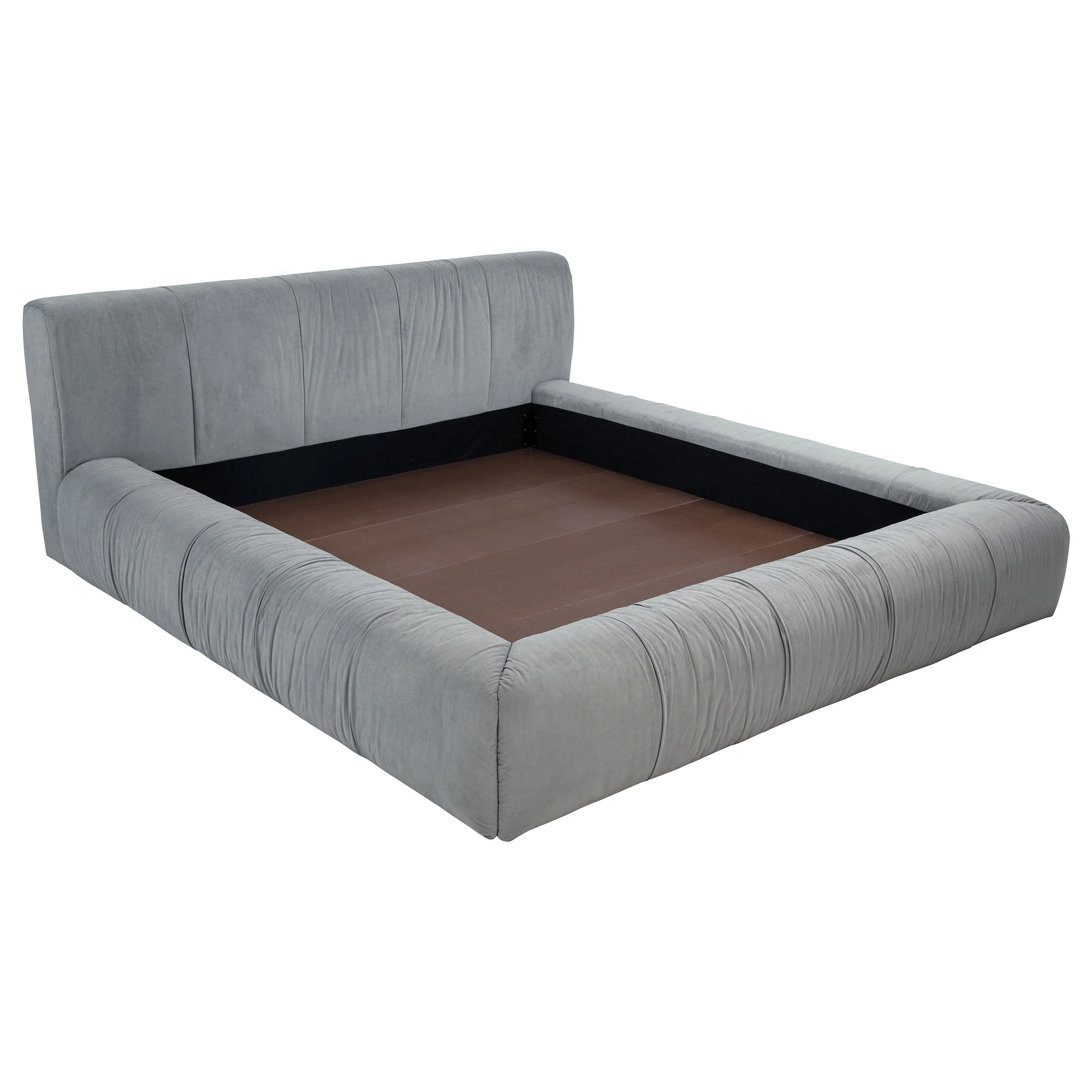 Wilshire Upholstered Platform Bed Grey - Image 5