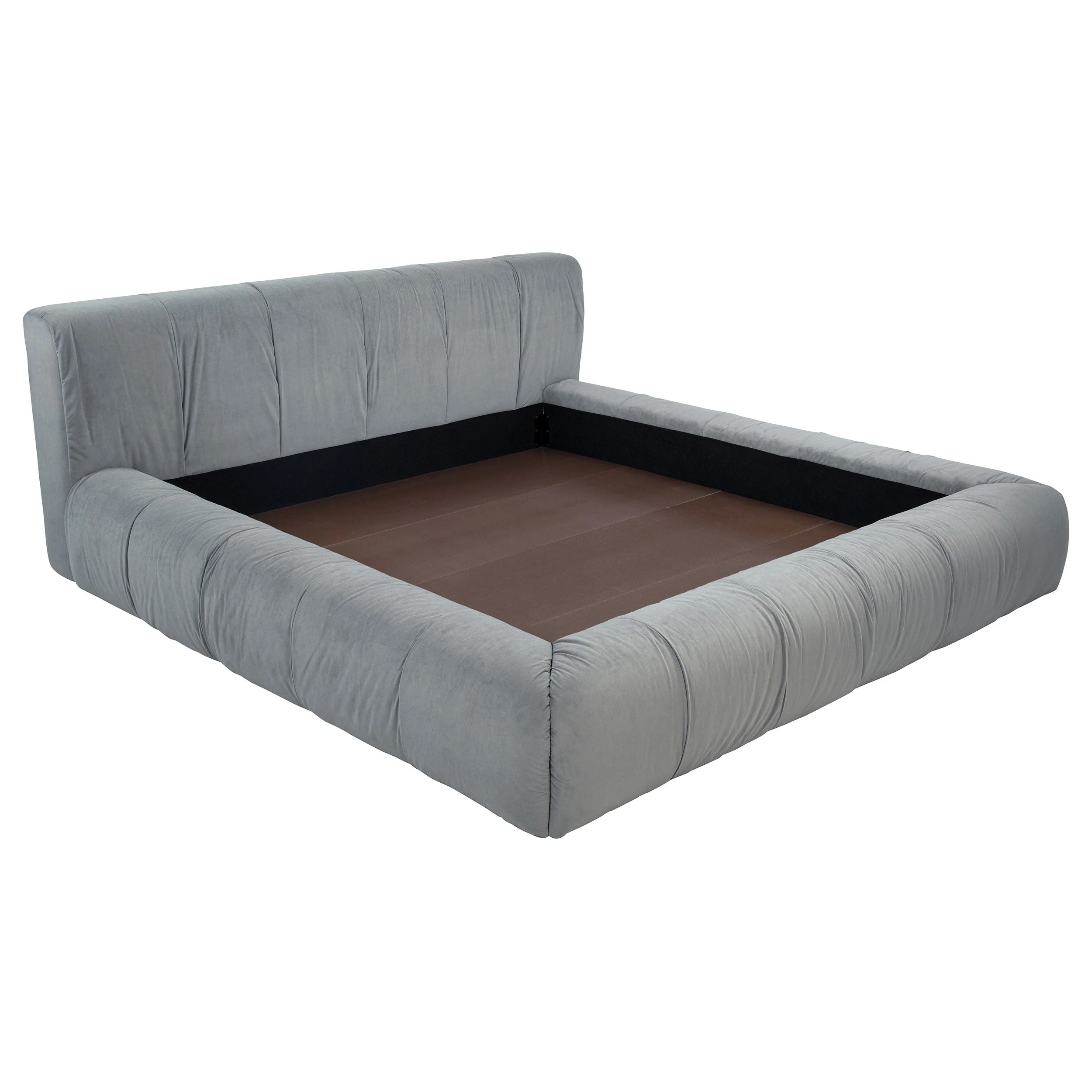Wilshire Upholstered Platform Bed Grey - Image 6