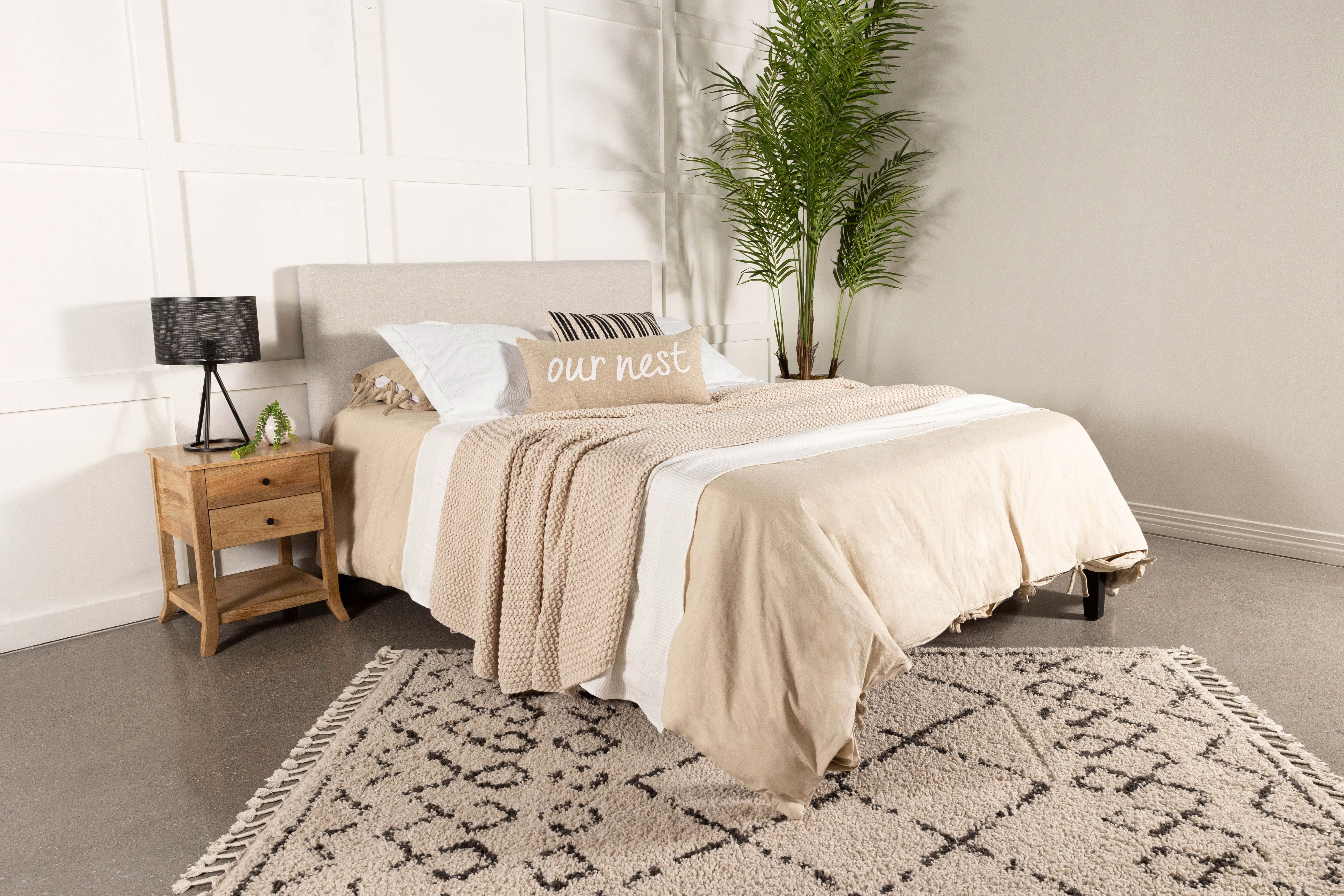 Pirro Upholstered or Full Panel Headboard Sand - Image 31
