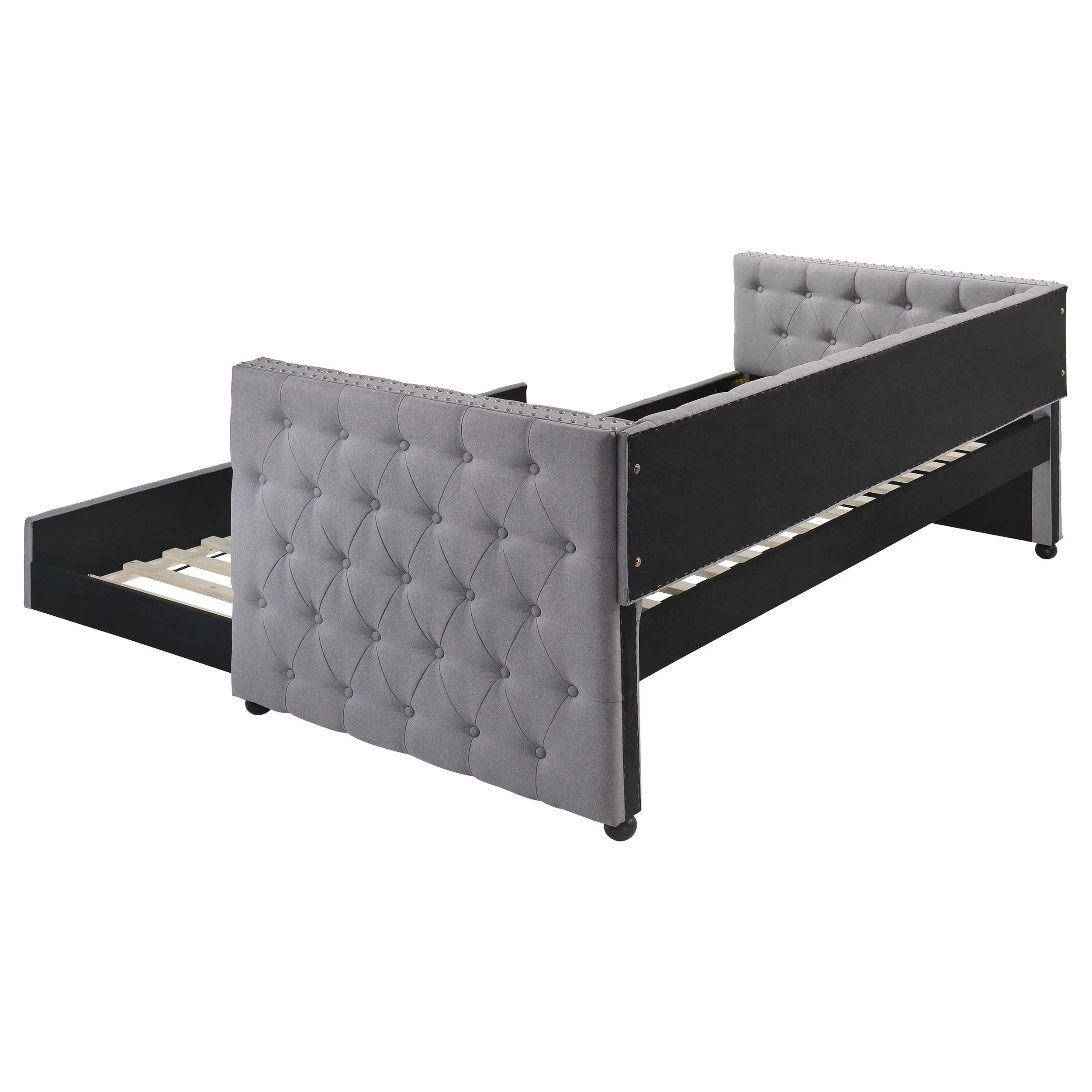 Mockern Upholstered Twin Daybed with Trundle Grey - Image 6