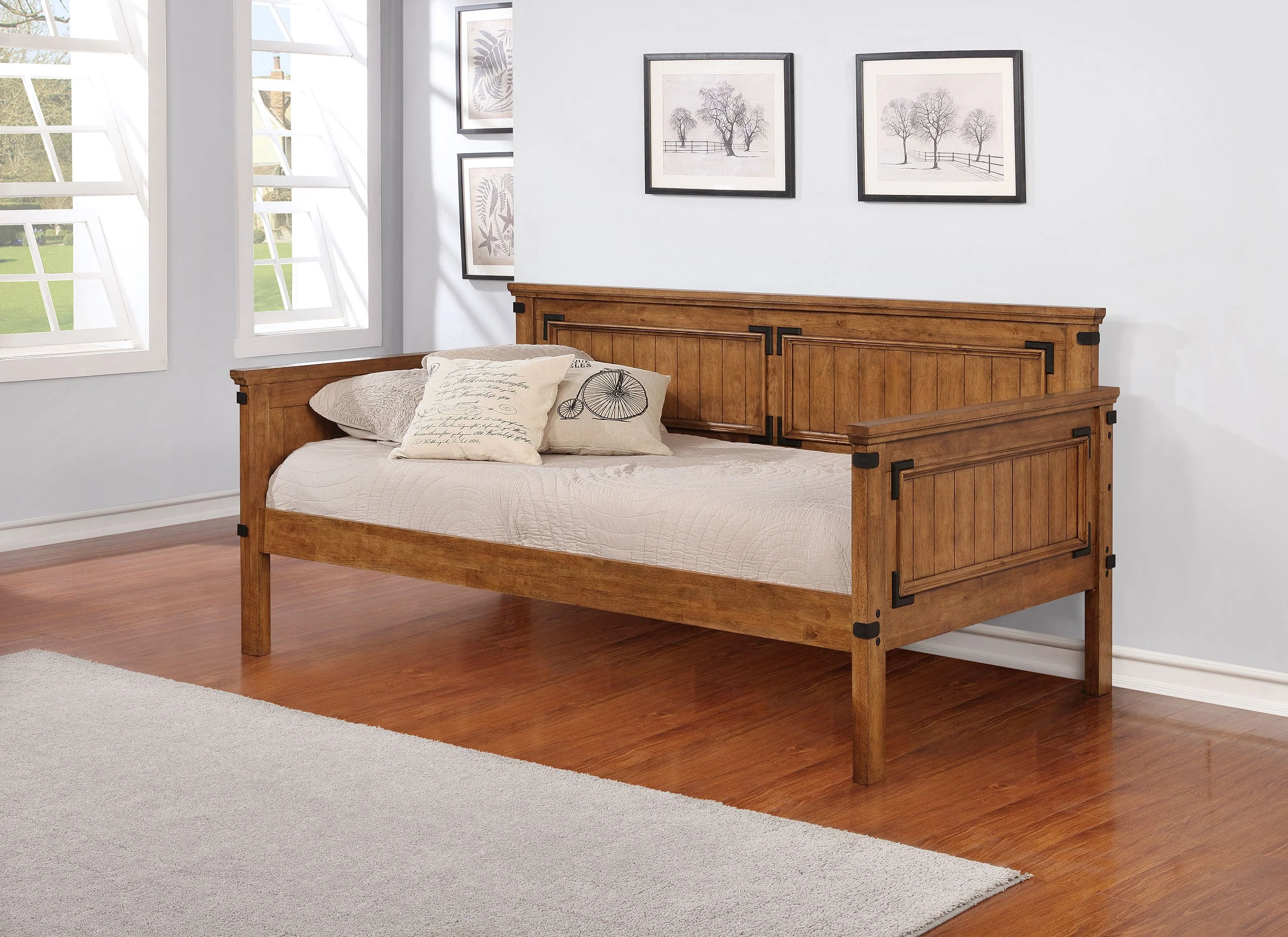 Oakdale Wood Twin Daybed Rustic Honey - Image 5
