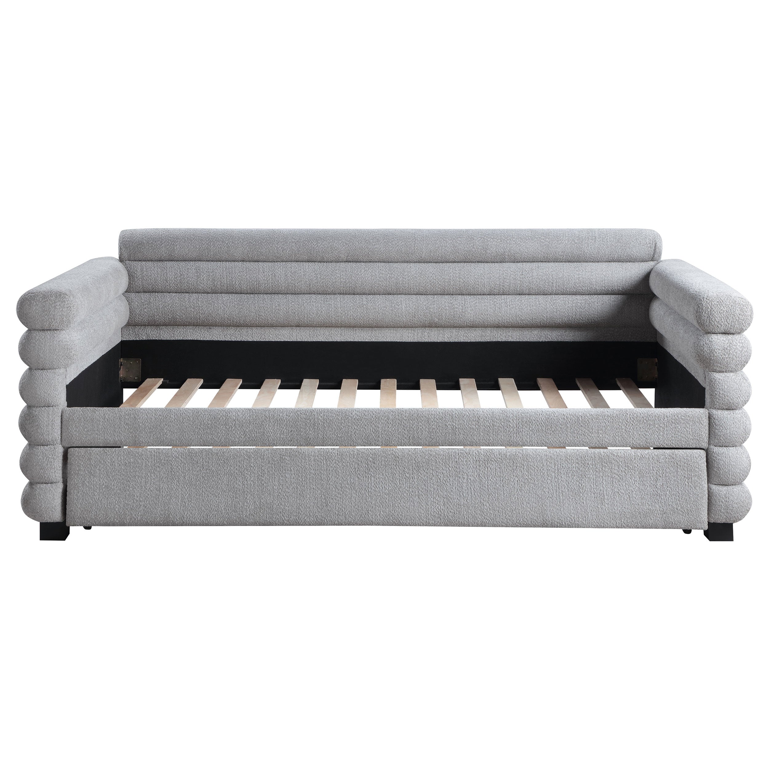 Patricia Boucle Upholstered Twin Day Bed with Trundle - Image 9
