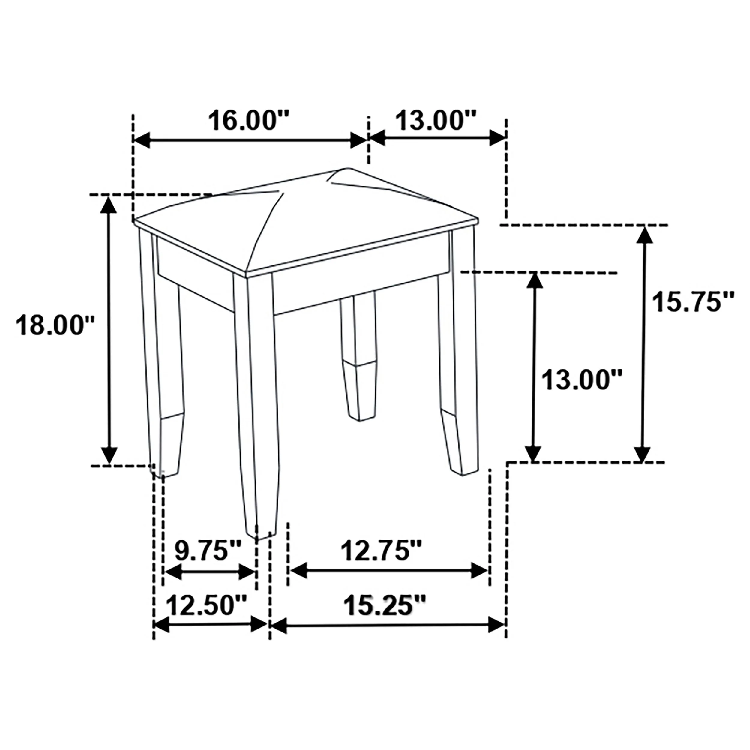 Felicity Upholstered Vanity Stool Metallic and Glossy White - Image 4