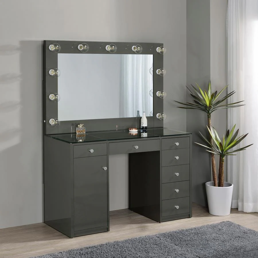Acena 7-drawer Vanity Set with ing High Gloss - Image 3