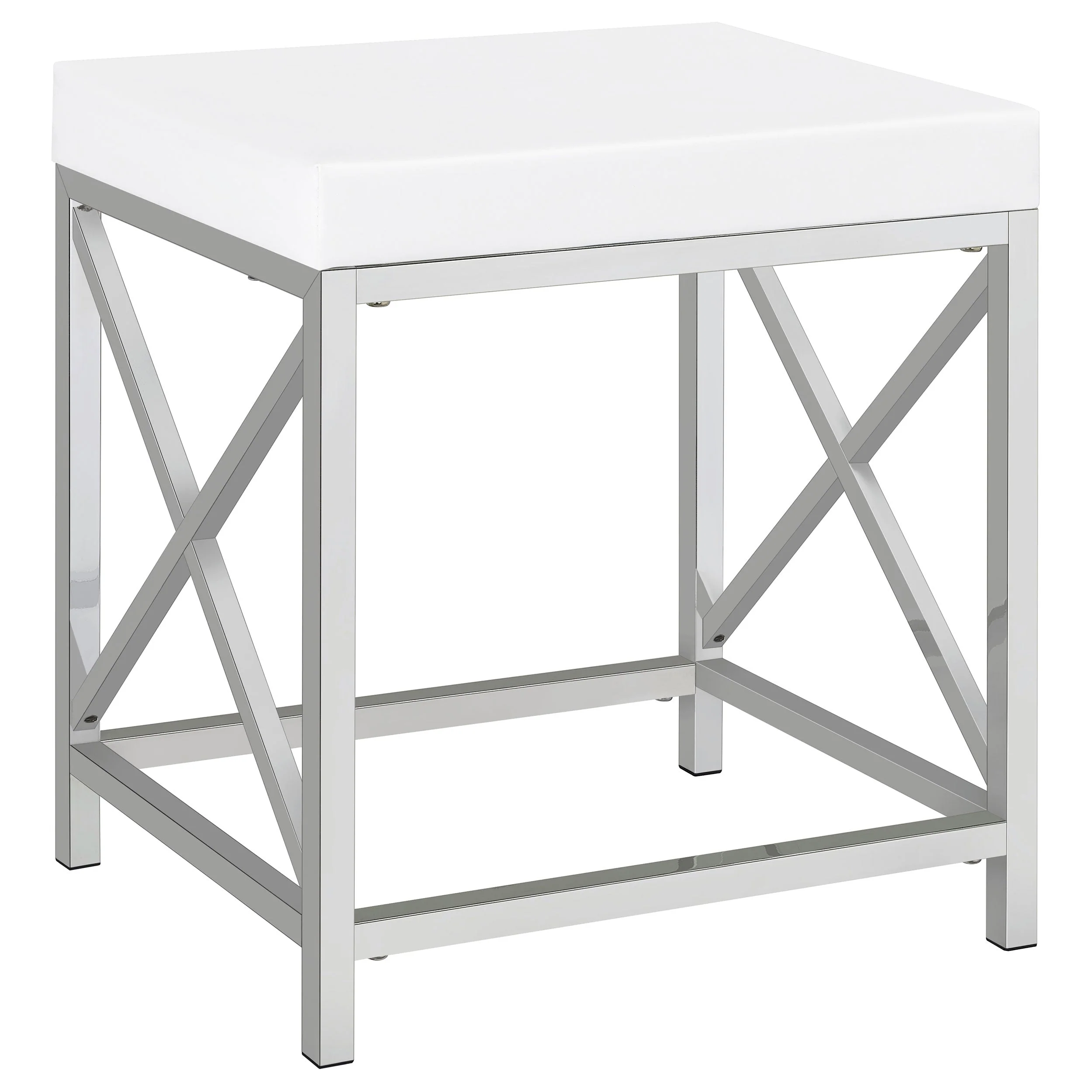 Eliza Vanity Set with Lighting & Stool White and Chrome - Image 11