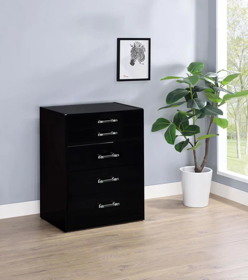 Danbury 3-drawer Makeup Vanity & Stool Set High Gloss - Image 2