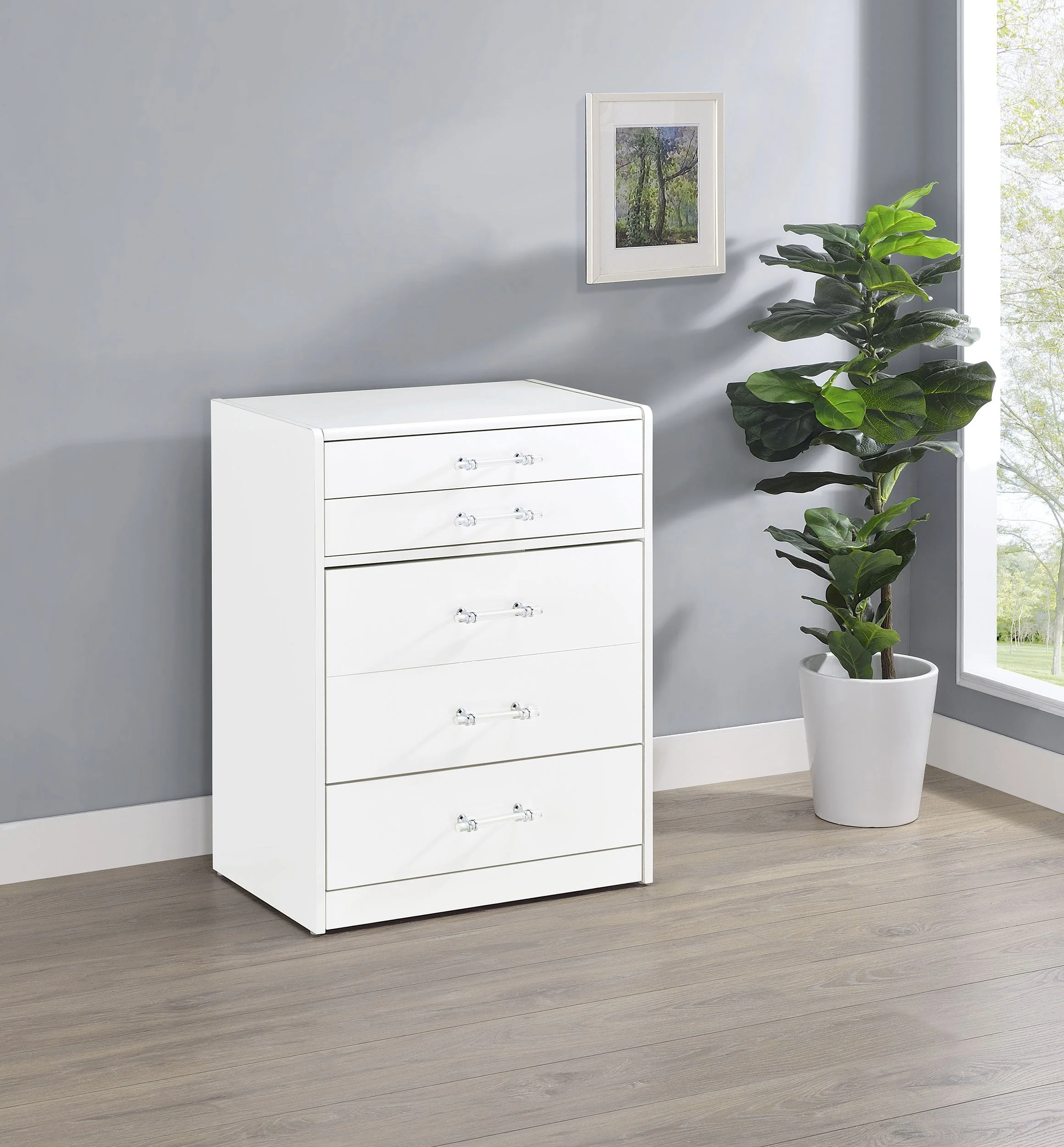 Danbury 3-drawer Makeup Vanity & Stool Set High Gloss - Image 7