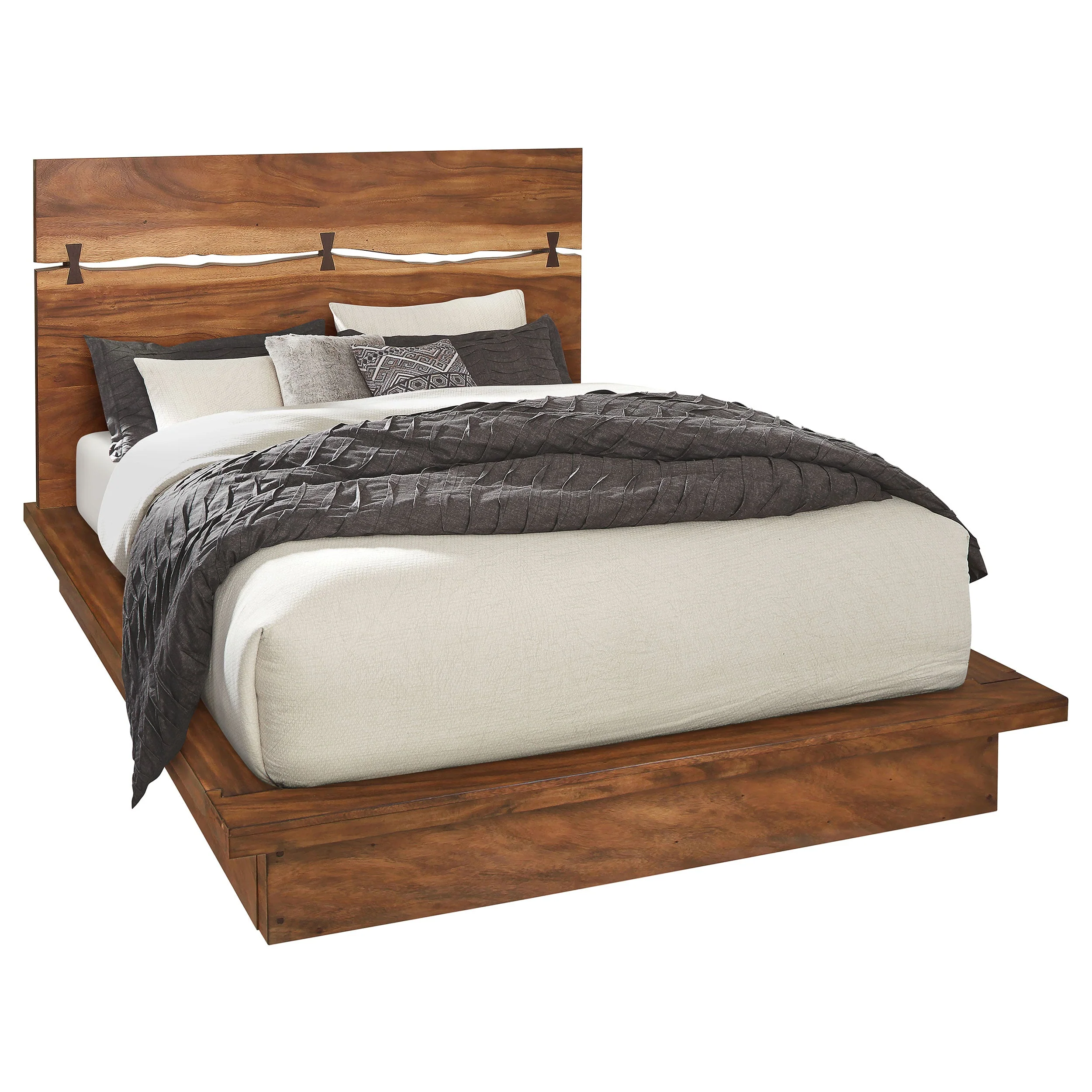 Winslow Wood Panel Bed Smokey Walnut and Coffee Bean - Image 12