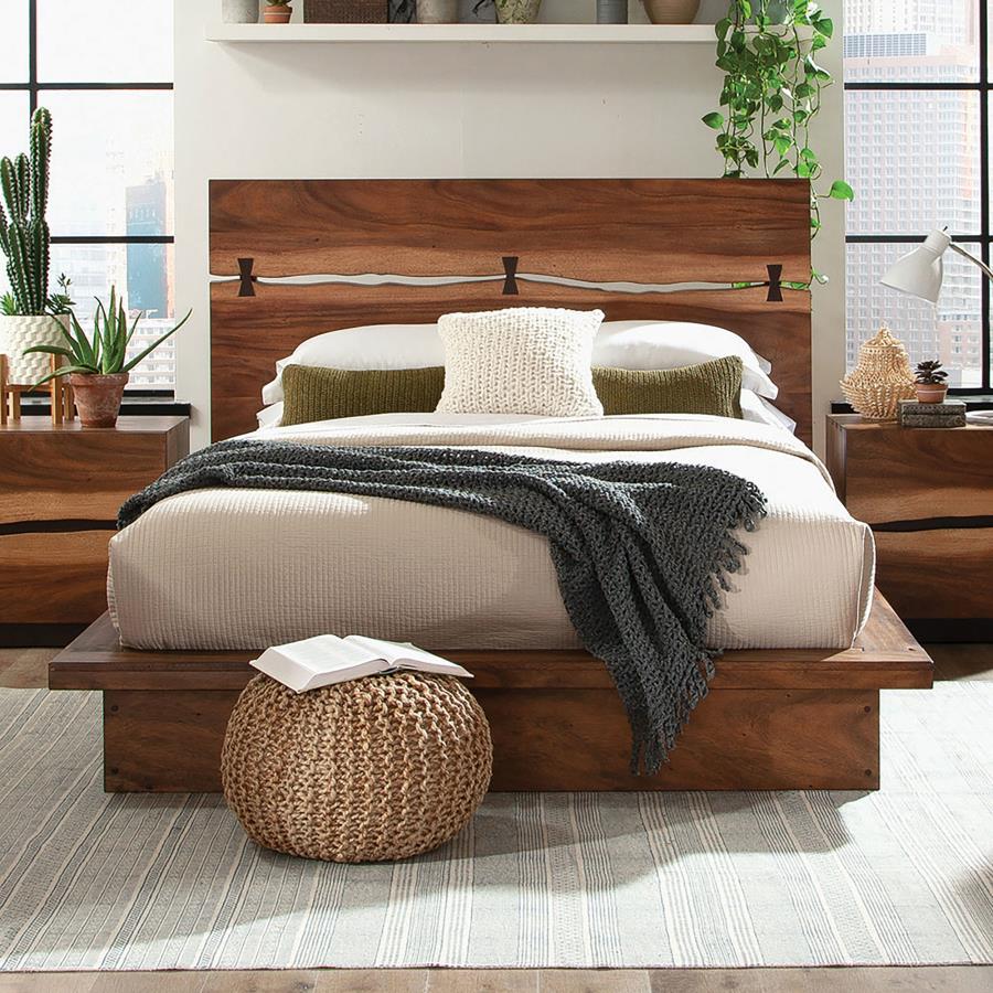 Winslow Wood Panel Bed Smokey Walnut and Coffee Bean - Image 2