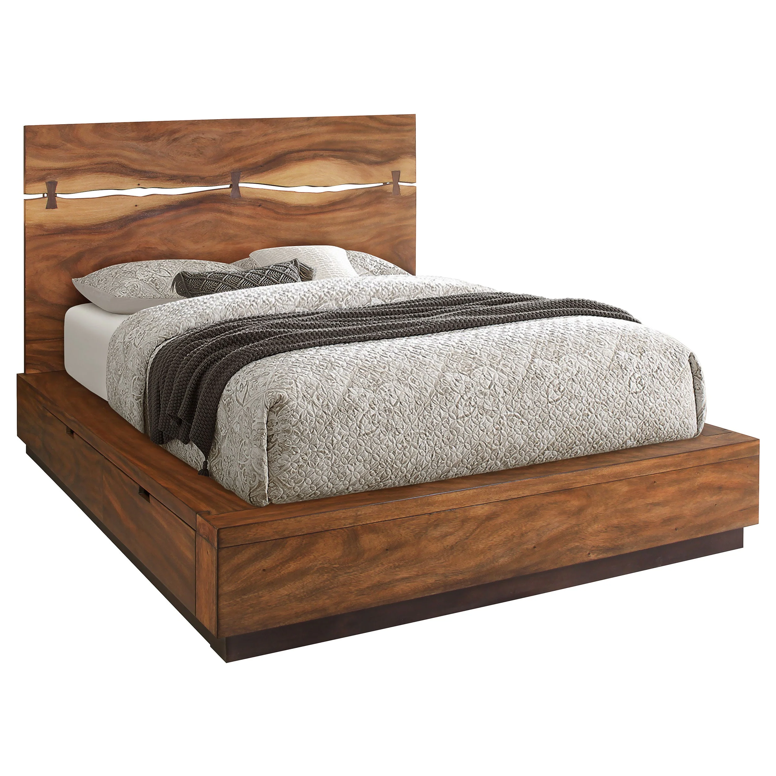 Winslow Wood Storage Panel Bed Smokey Walnut - Image 8