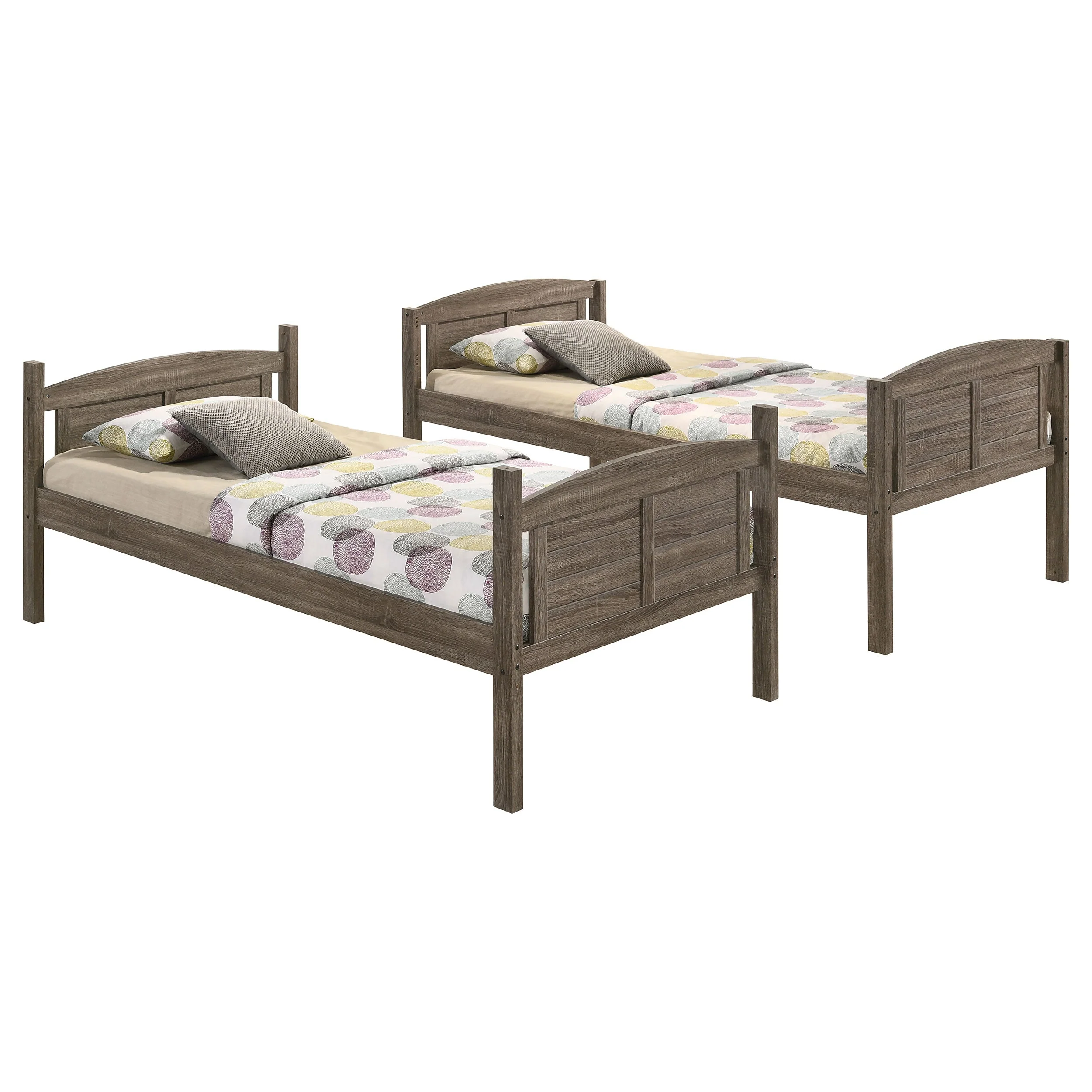 Flynn Wood Twin Over Twin Bunk Bed Weathered Brown - Image 26