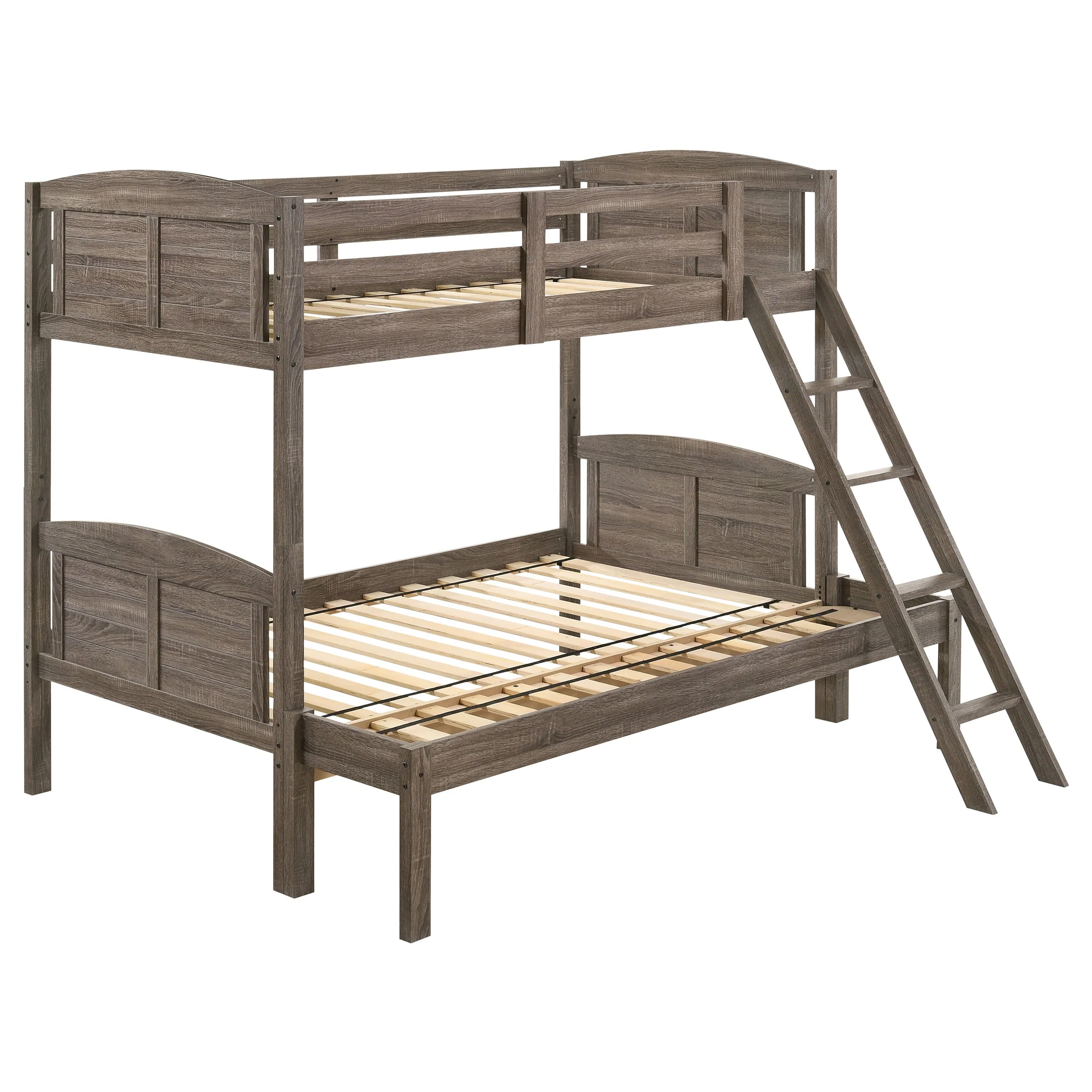 Flynn Wood Twin Over Twin Bunk Bed Weathered Brown - Image 6