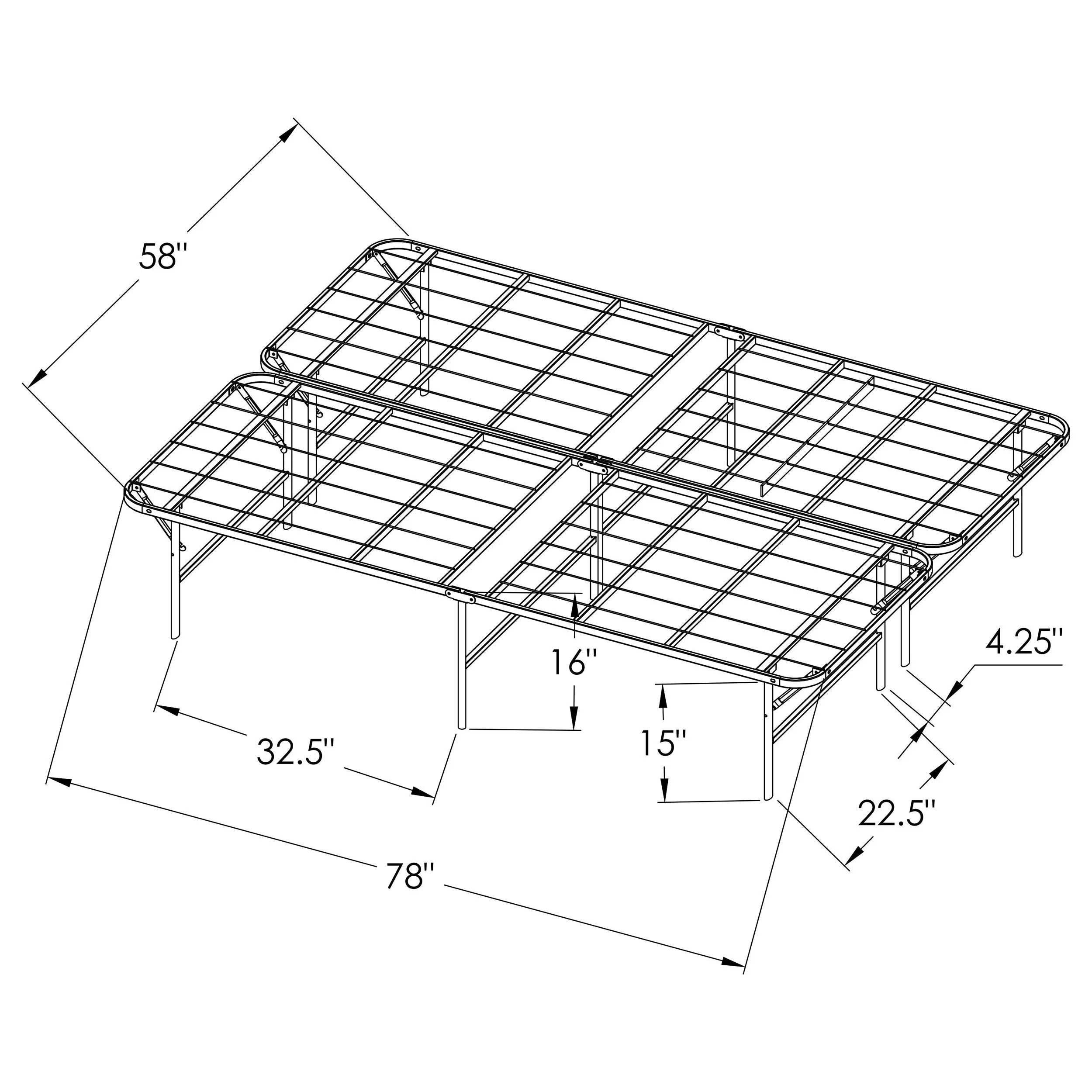 Mabel Metal Mattress Support Platform Bed - Image 46