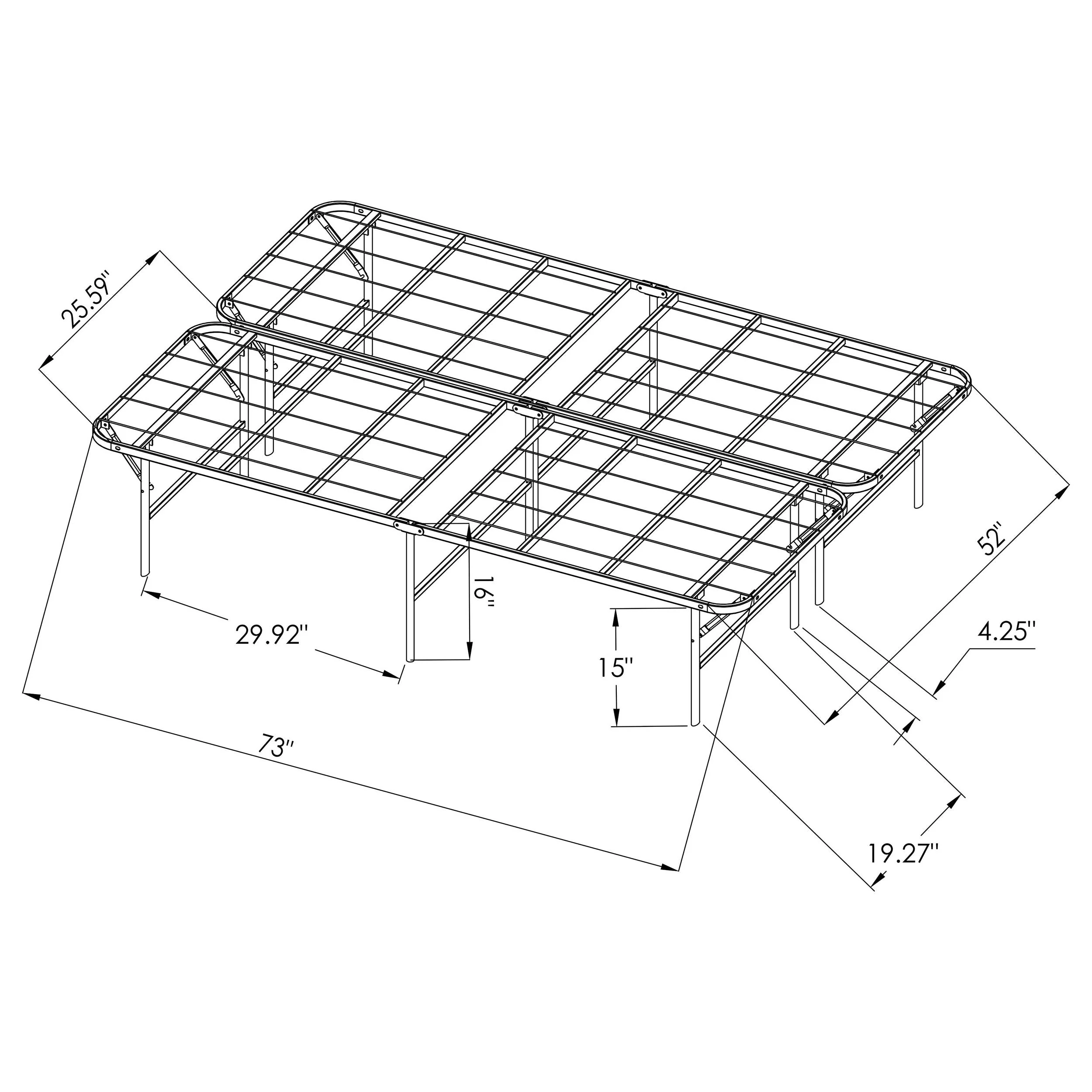 Mabel Metal Mattress Support Platform Bed - Image 49