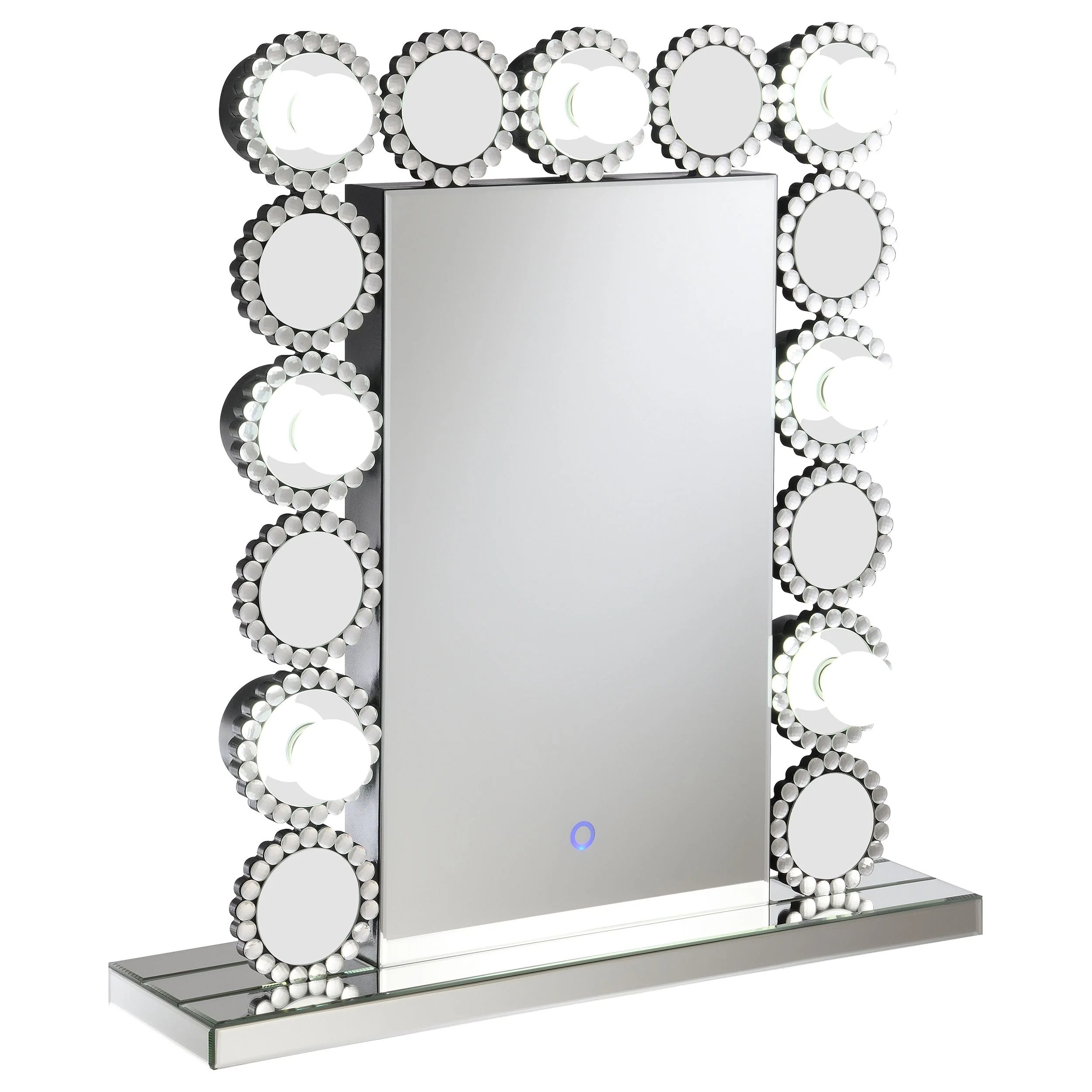 Aghes Vanity Mirror with Lighting Silver - Image 3