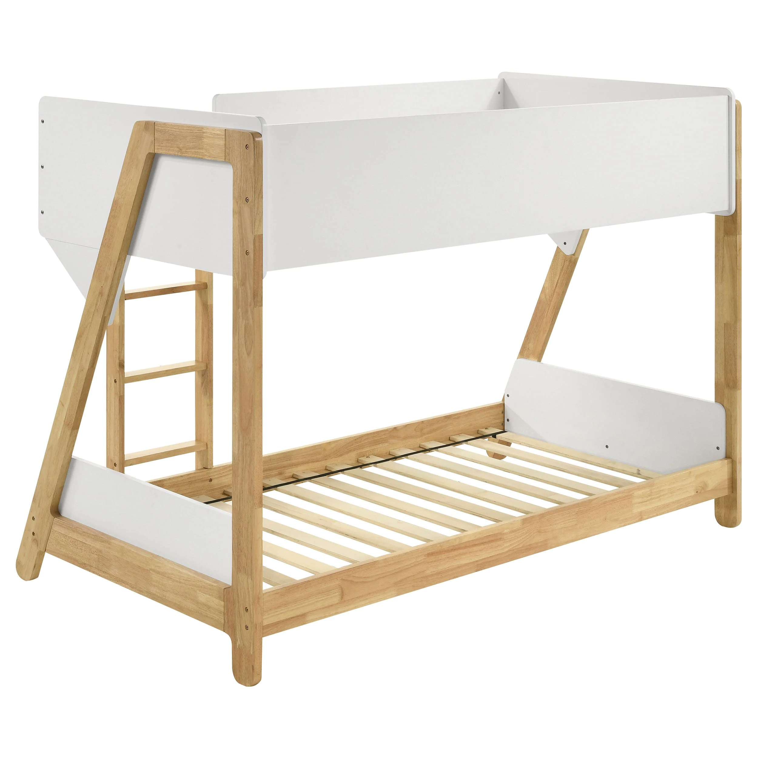 Wyatt Wood Twin Over Twin Bunk Bed White and Natural - Image 6