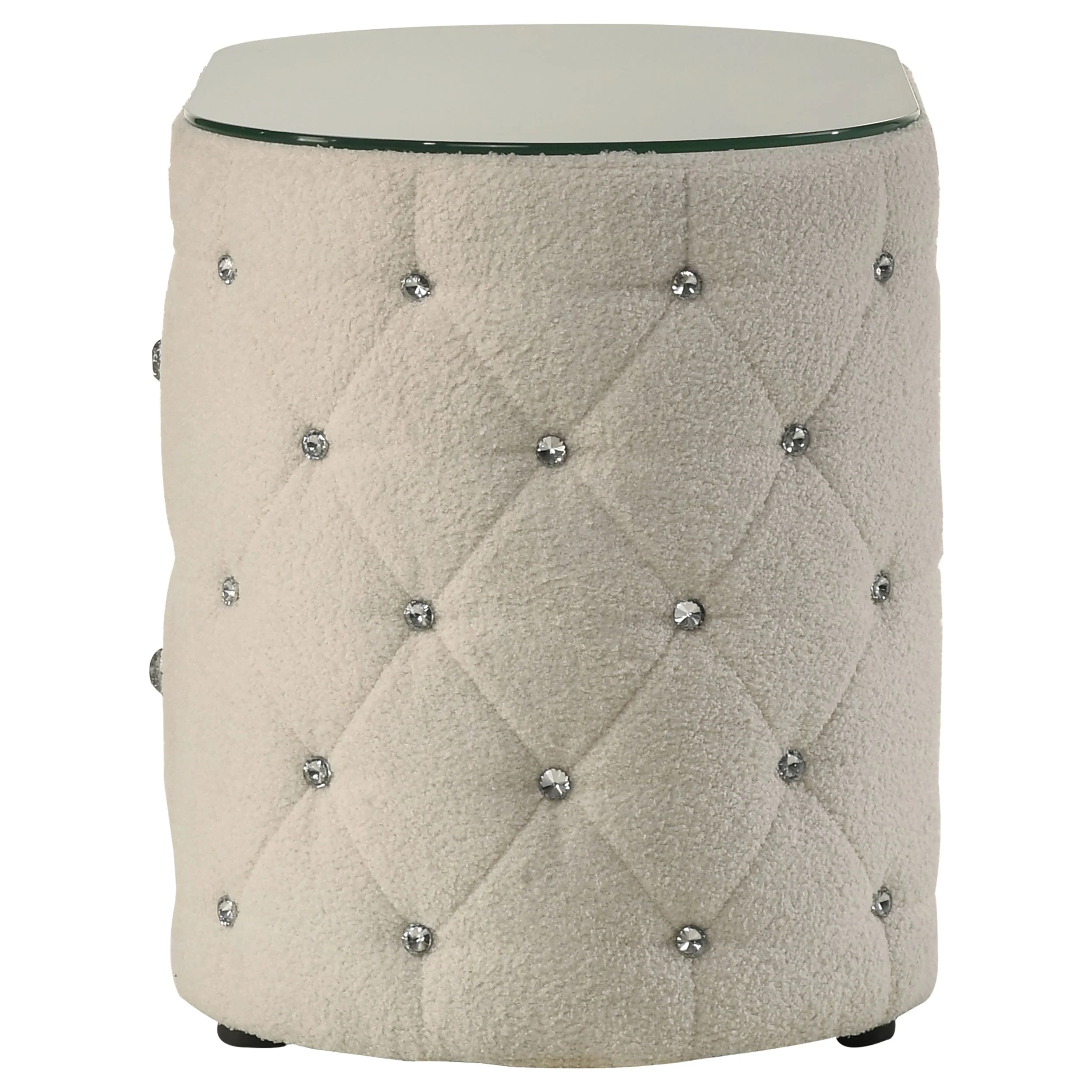 Sonya 2-drawer Upholstered Nightstand Bedside Table Ivory - Image 6