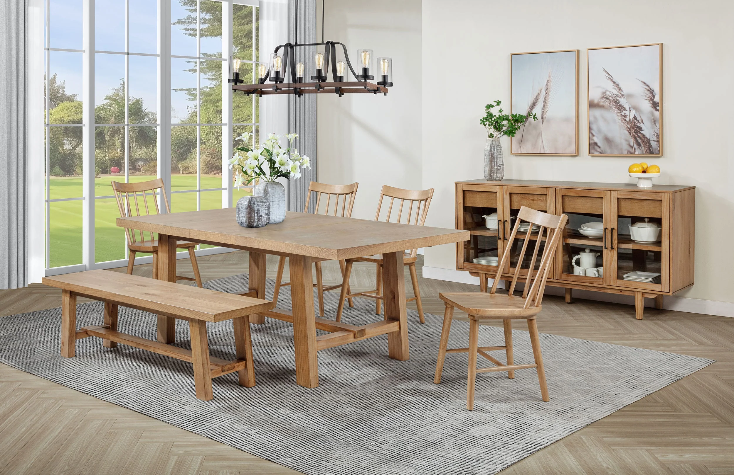 Middleton 60-inch Wood Backless Dining Bench Natural Brown - Image 8