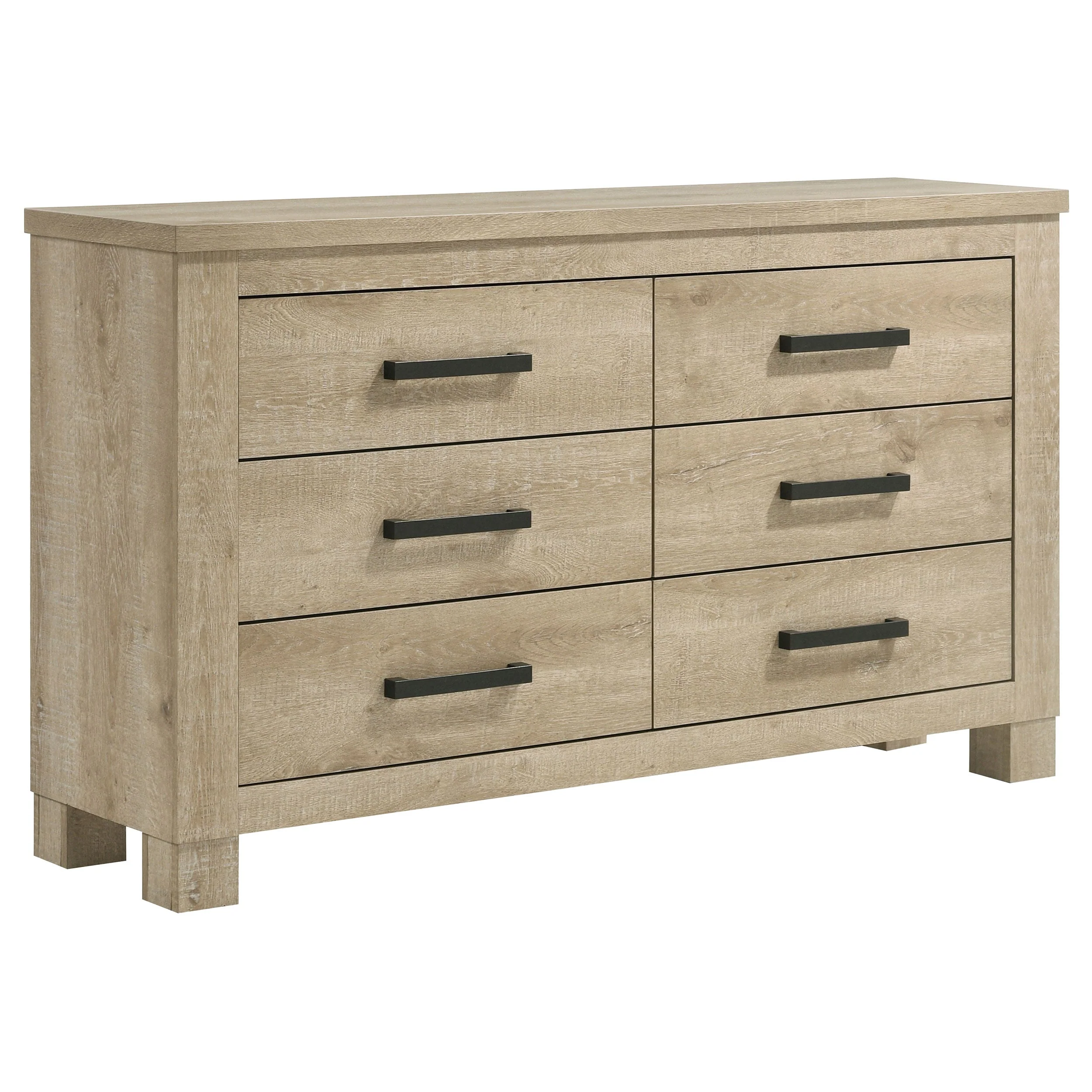 Oakglen 6-drawer Bedroom Dresser Weathered Oak - Image 2