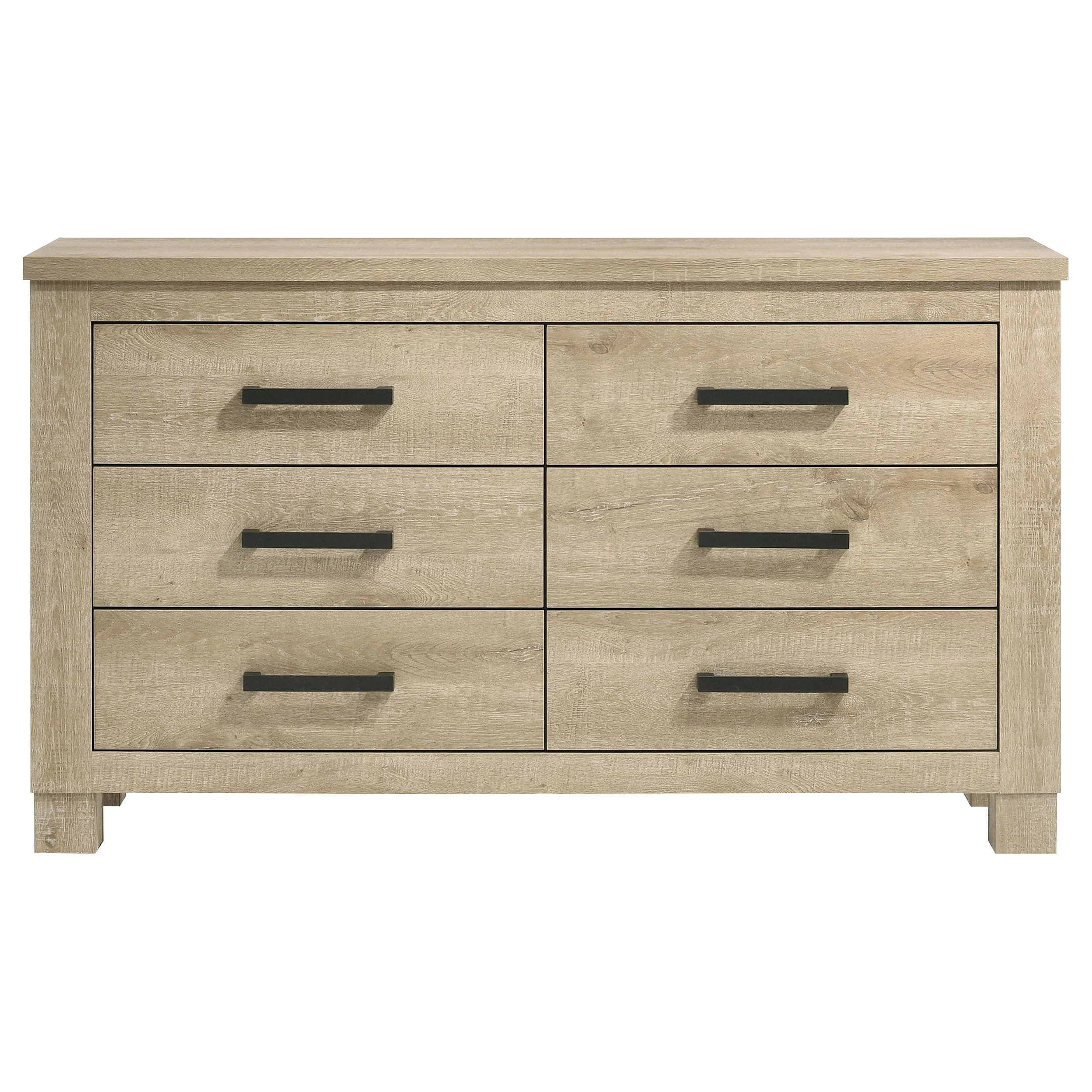 Oakglen 6-drawer Bedroom Dresser Weathered Oak - Image 4