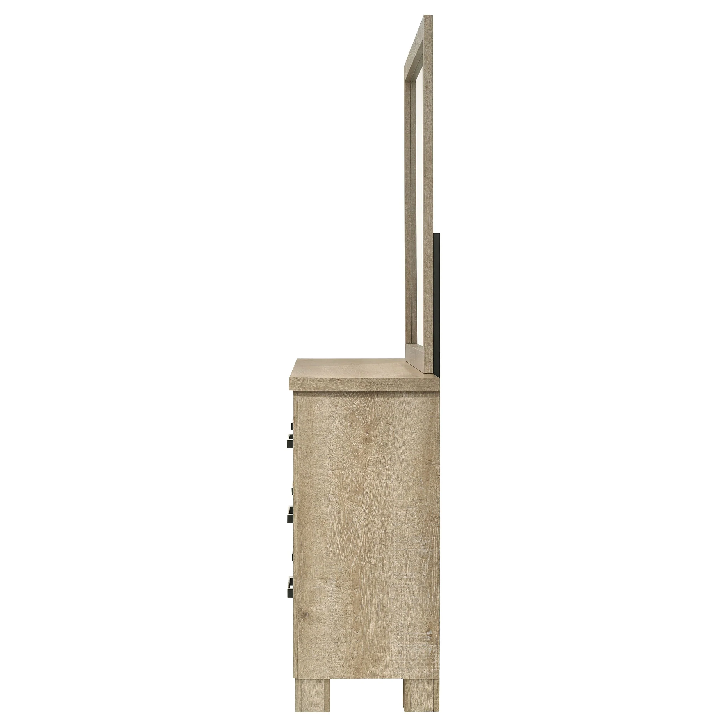 Oakglen 6-drawer Bedroom Dresser and Mirror Weathered Oak - Image 6