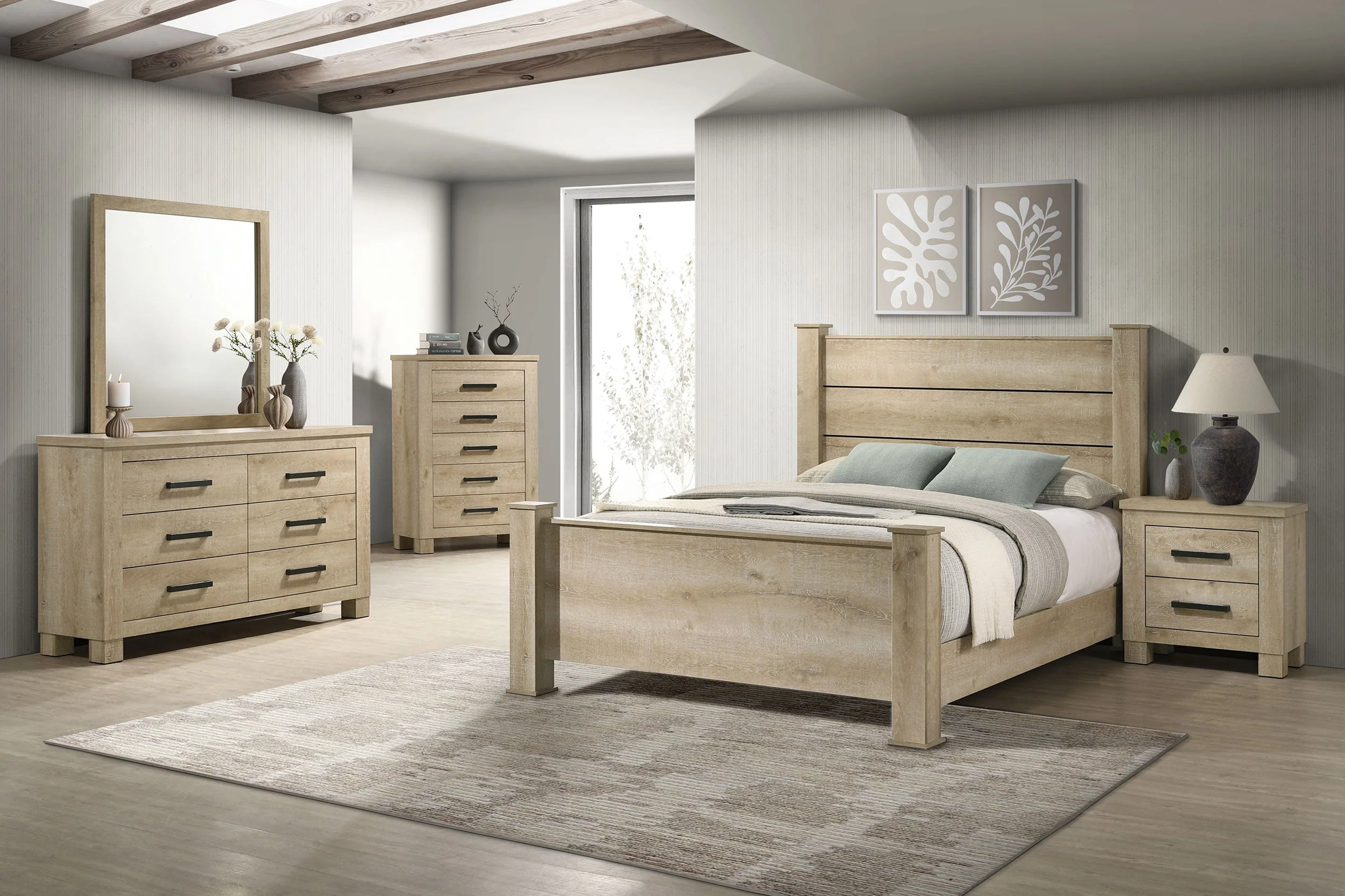 Oakglen Bedroom Set Weathered Oak - Image 8