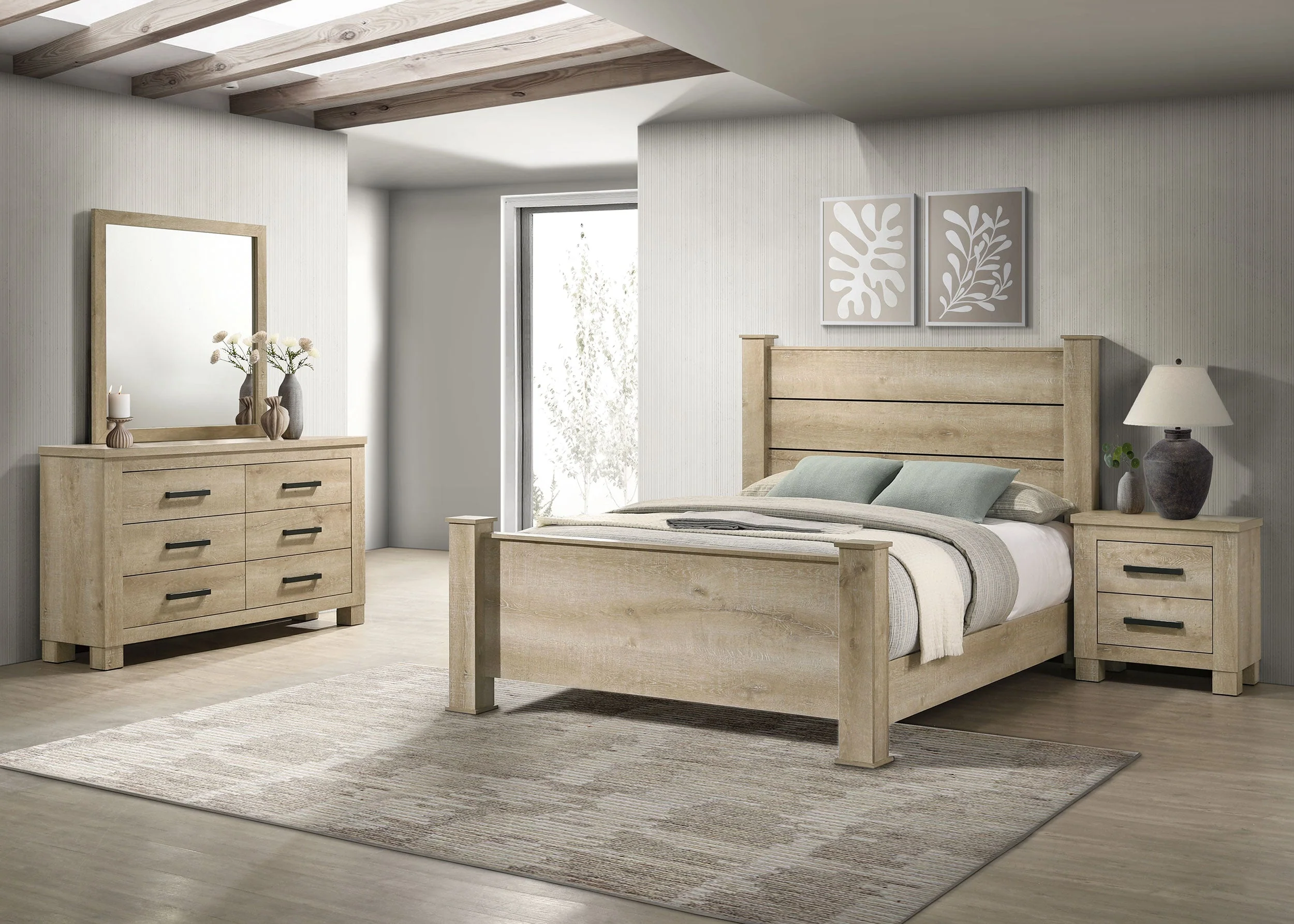 Oakglen Bedroom Set Weathered Oak - Image 9