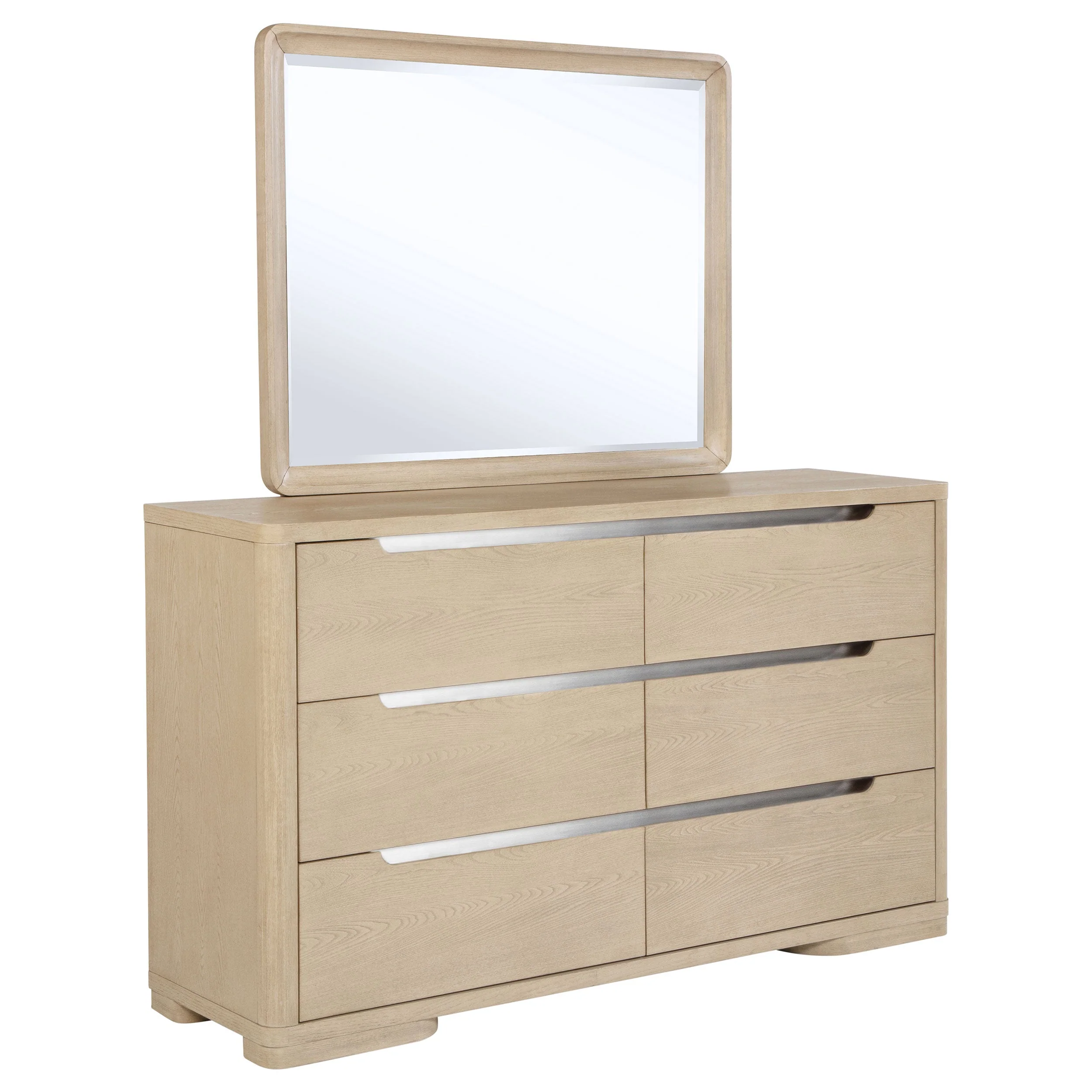 Ladera 6-drawer Bedroom Dresser and Mirror Light Elm - Image 2