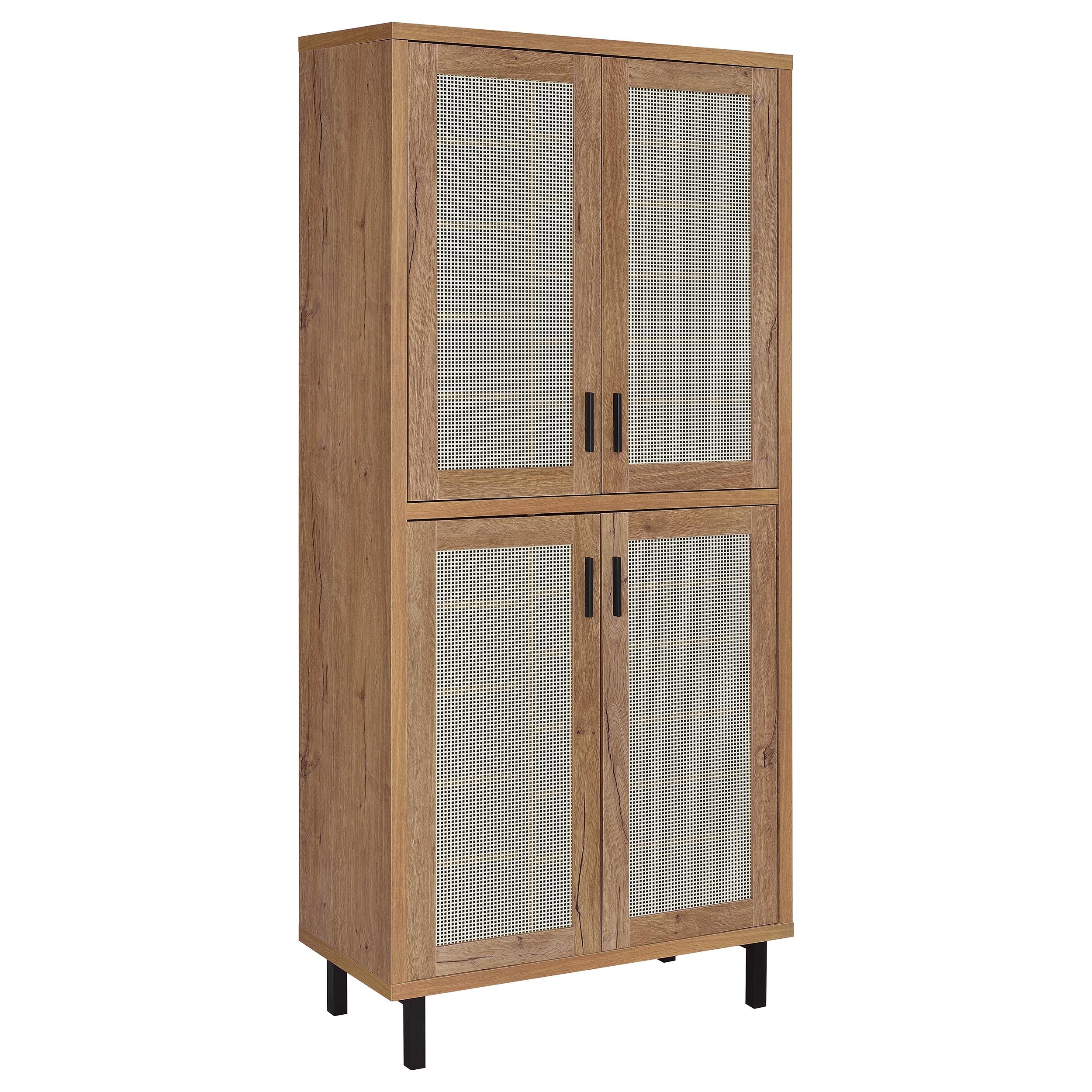 Teller 80-inch 4-door Tall Shoe Storage Cabinet Natural Oak - Image 2