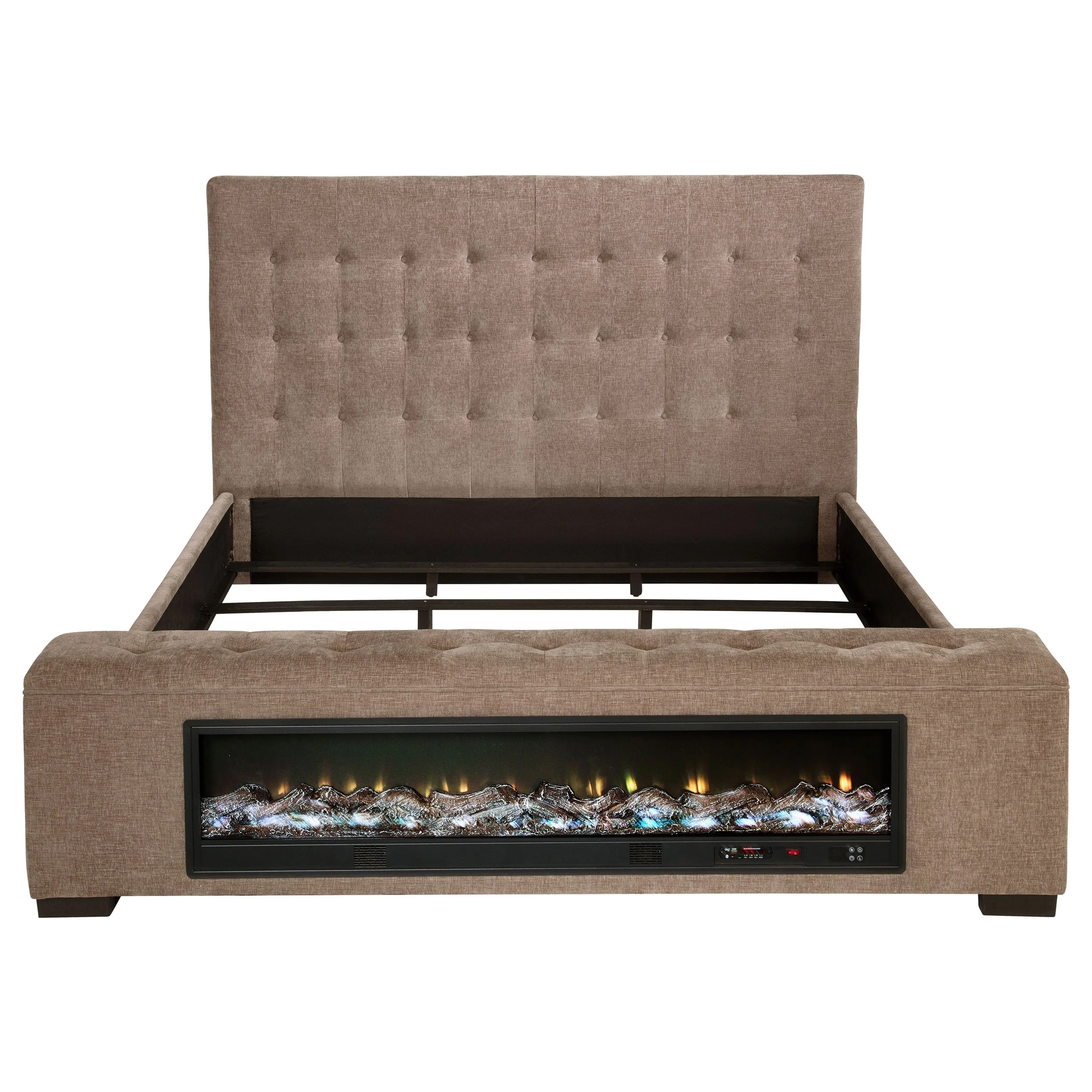 Senna Upholstered Audio Flame Visualizer Bed Brown - Image 13