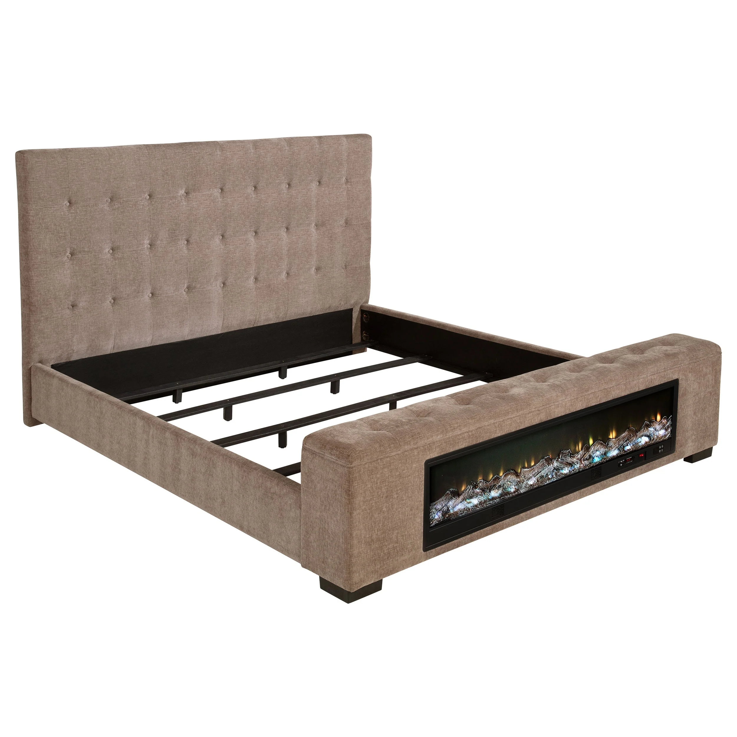 Senna Upholstered Audio Flame Visualizer Bed Brown - Image 5