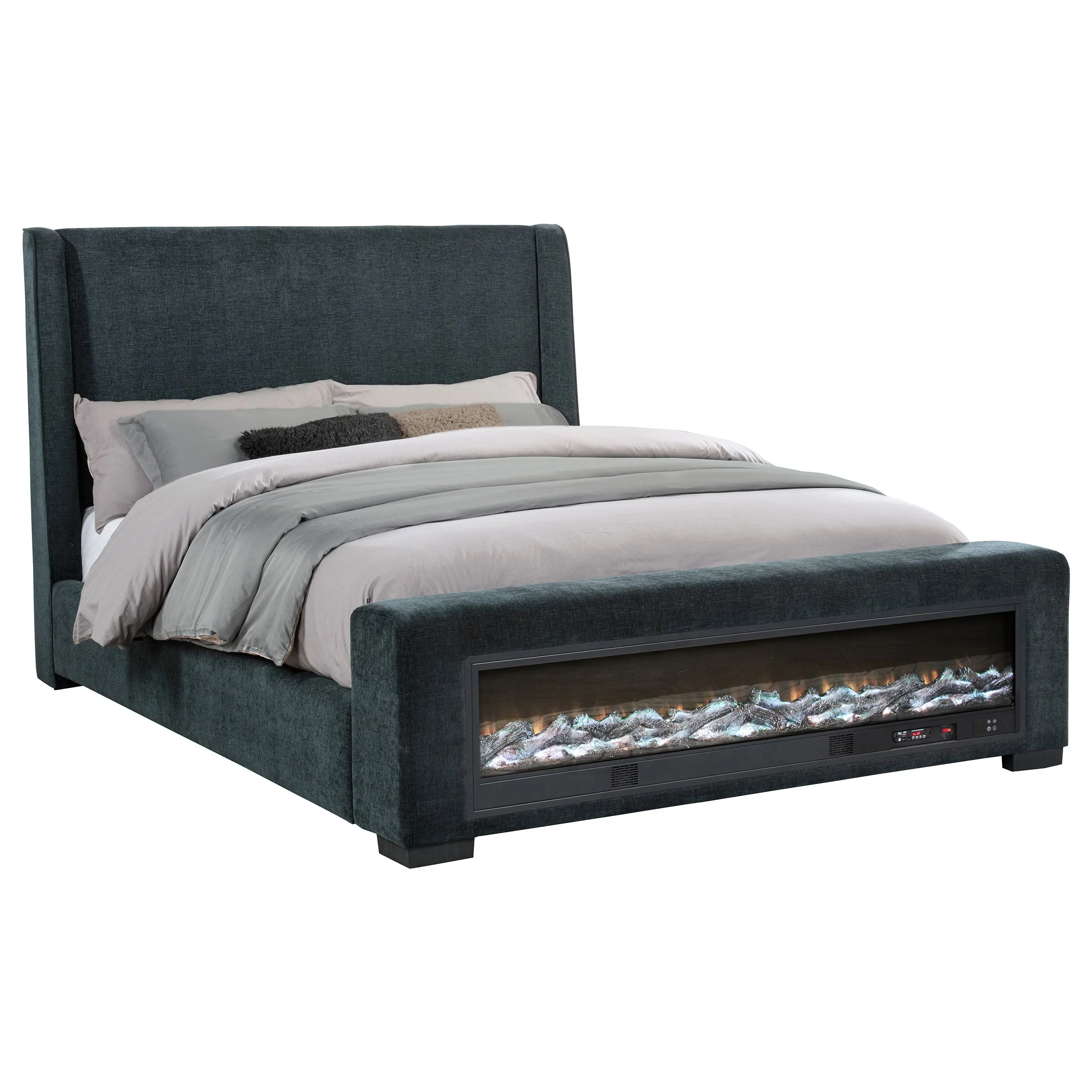 Preston Upholstered Audio Flame Visualizer Bed Dark - Image 10