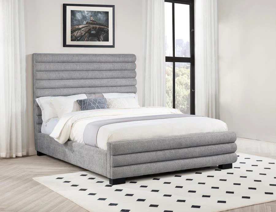 Patricia 58-inch Boucle Upholstered Bed Grey - Image 2