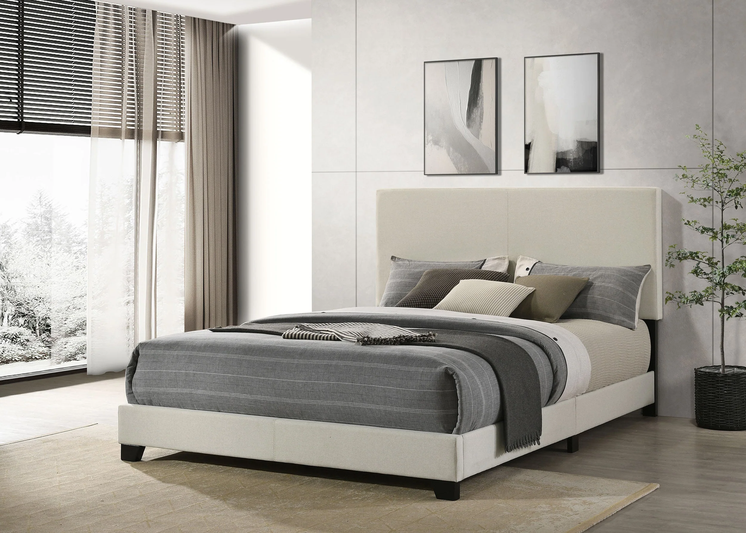 Dorian Fabric Upholstered Panel Bed - Image 26
